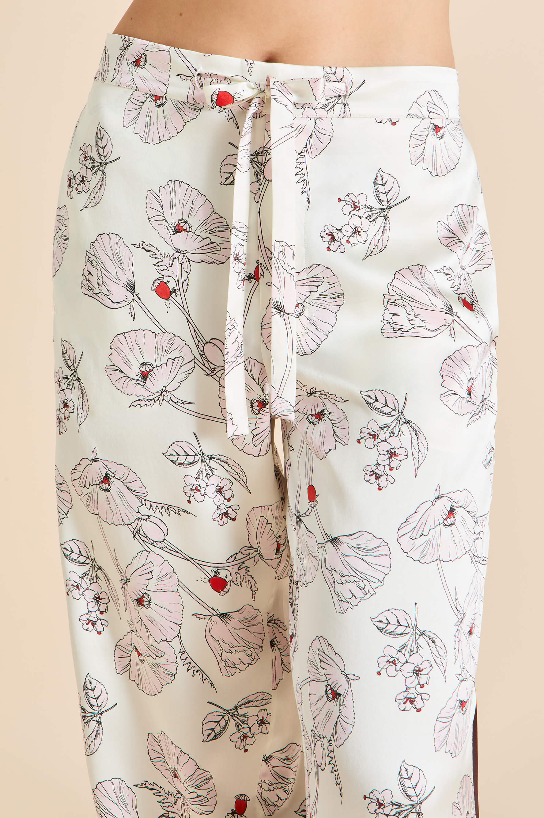 Anita Rosalia Ivory Floral Pyjamas in Silk Satin - Image 6