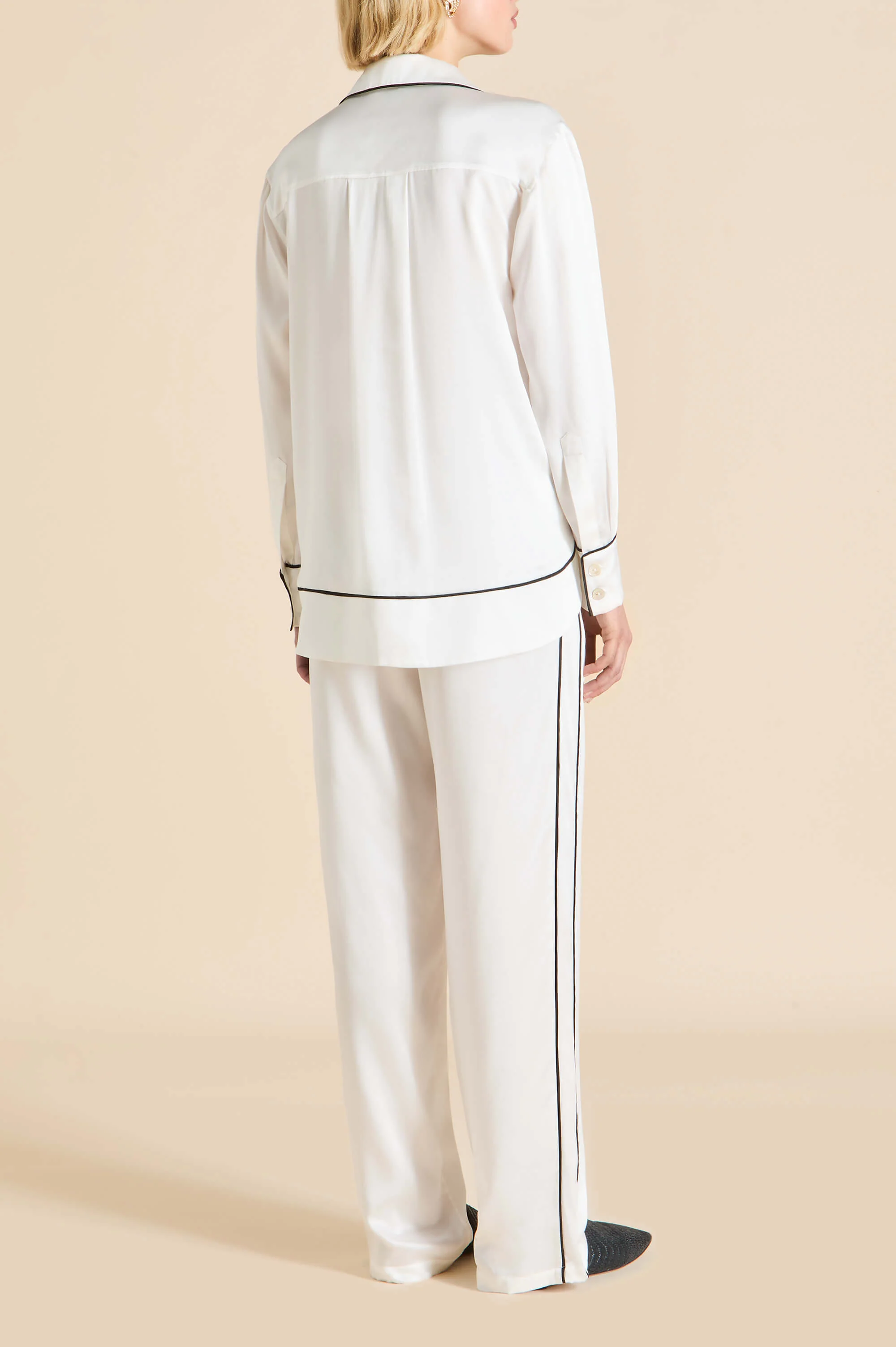 Anita Ivory Pyjamas in Silk Satin - Image 5