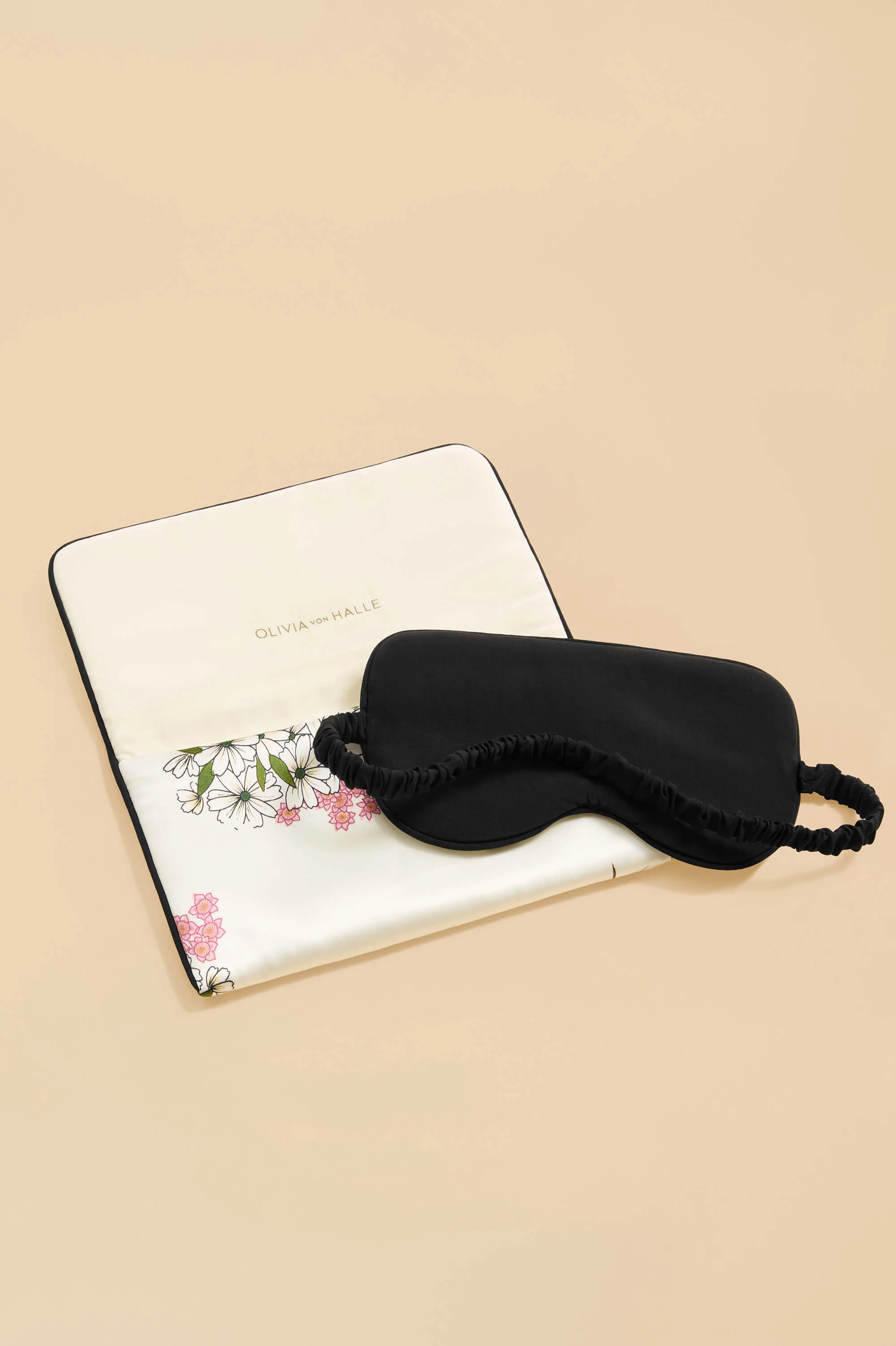 Audrey Ana Ivory Blossom Eye Mask in Silk Satin - Image 3