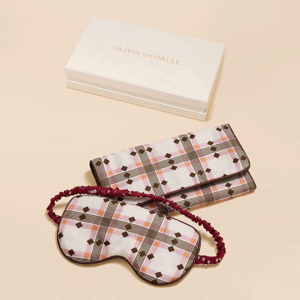 Audrey Cipriani Ivory Geometric Eye Mask in Silk Twill - Image 2