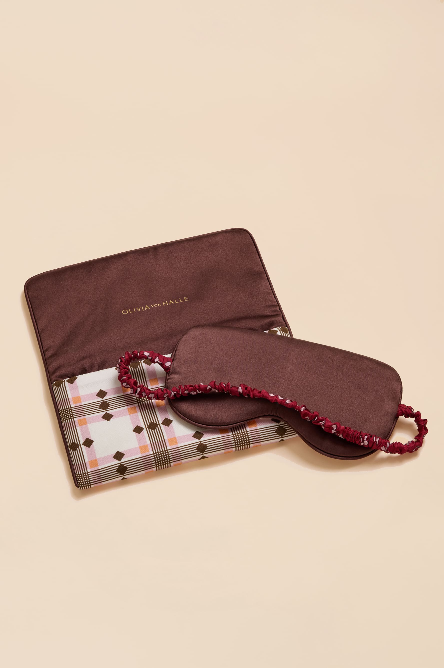 Audrey Cipriani Ivory Geometric Eye Mask in Silk Twill - Image 3