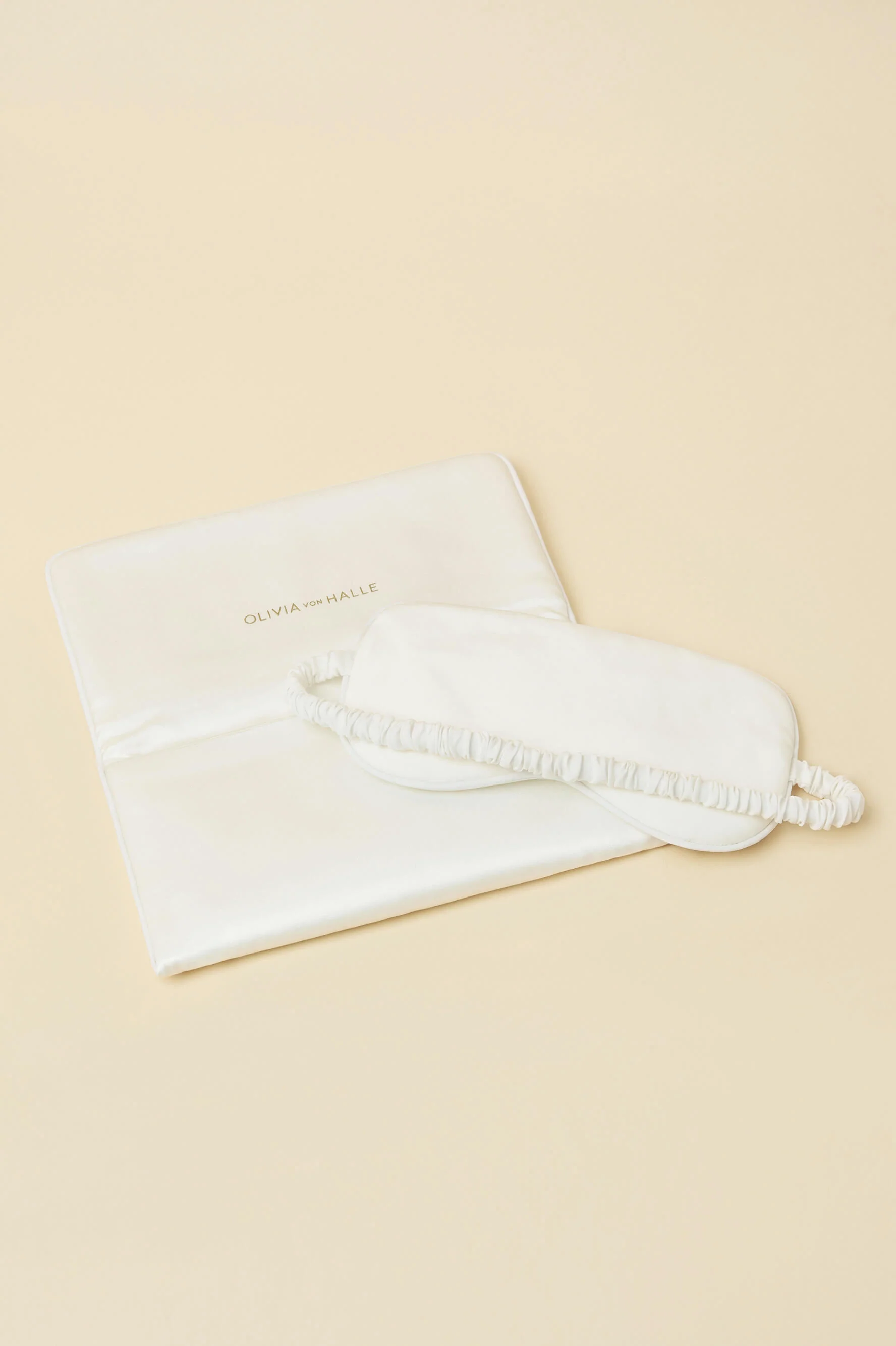 Audrey Ivory Eye Mask in Silk Satin - Image 3