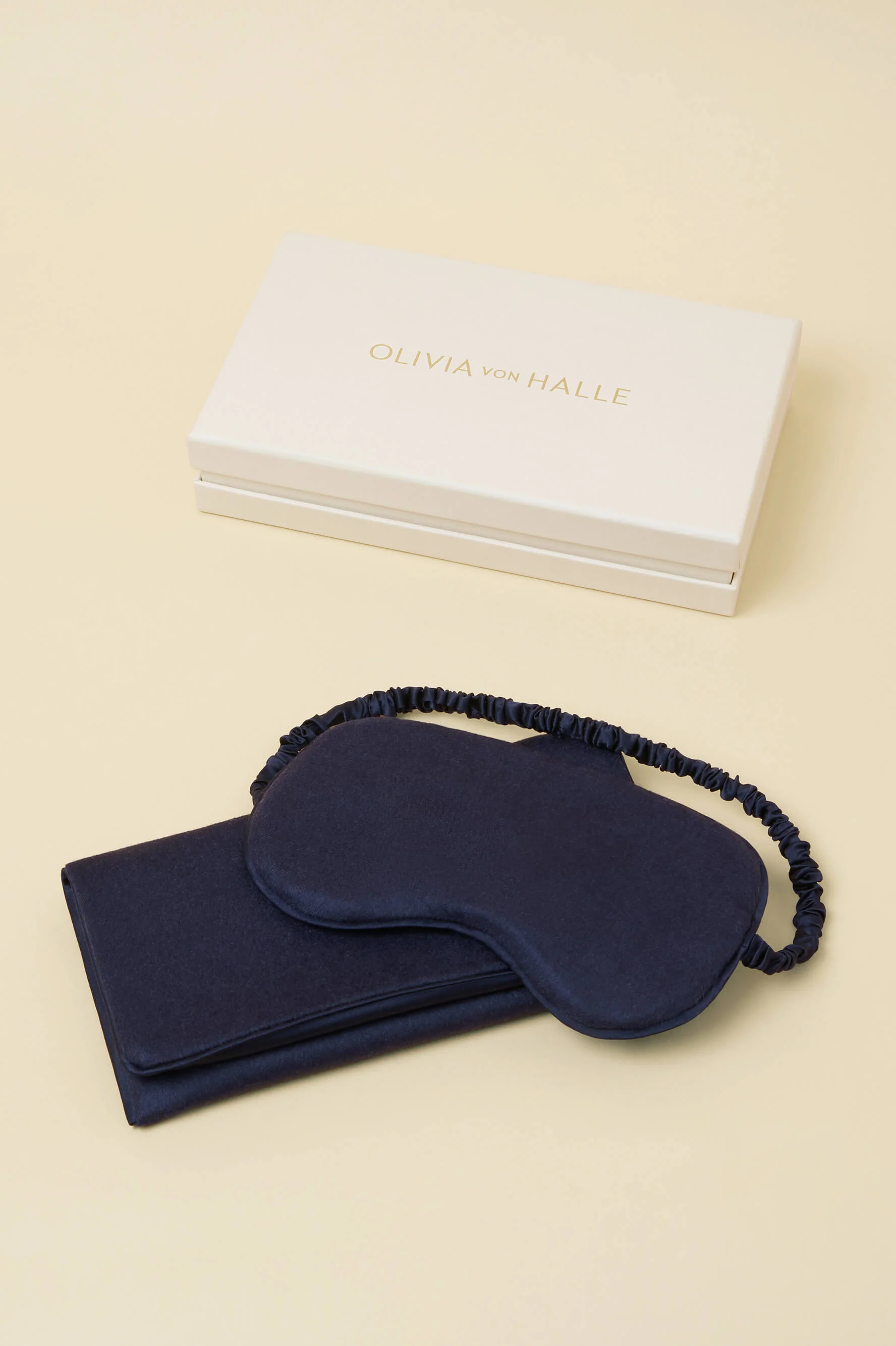 Audrey Osaka Navy Eye Mask in Cashmere