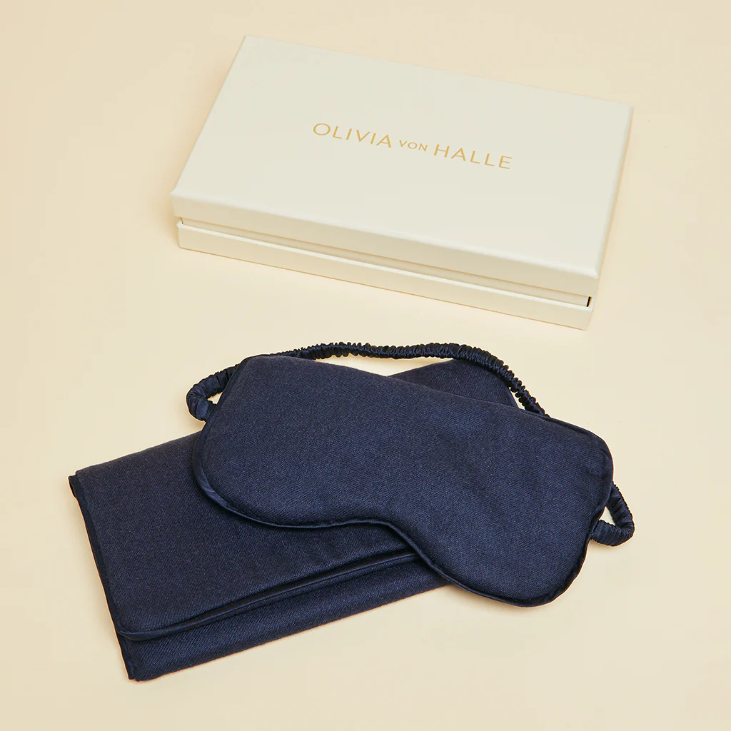 Audrey Osaka Navy Eye Mask in Cashmere - Image 2