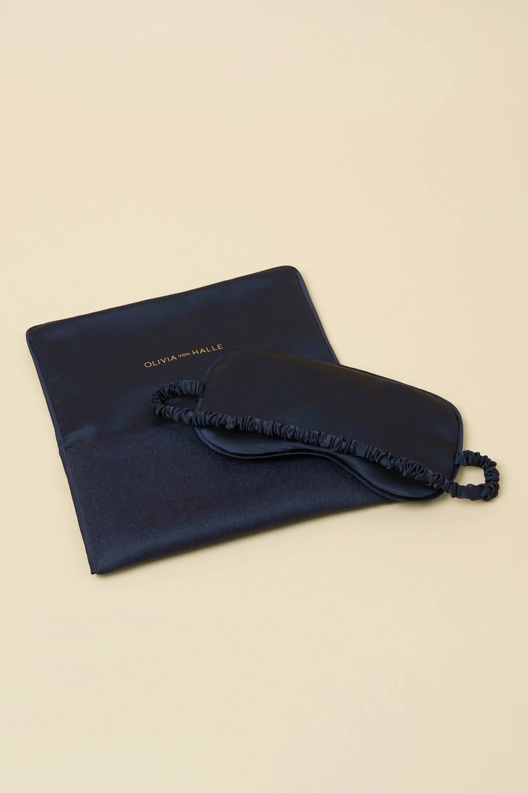 Audrey Osaka Navy Eye Mask in Cashmere - Image 3