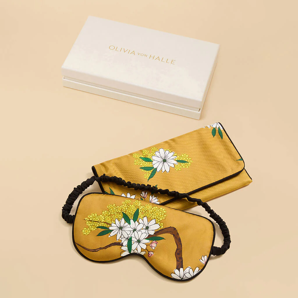 Audrey Carmena Yellow Blossom Eye Mask in Silk Twill - Image 2