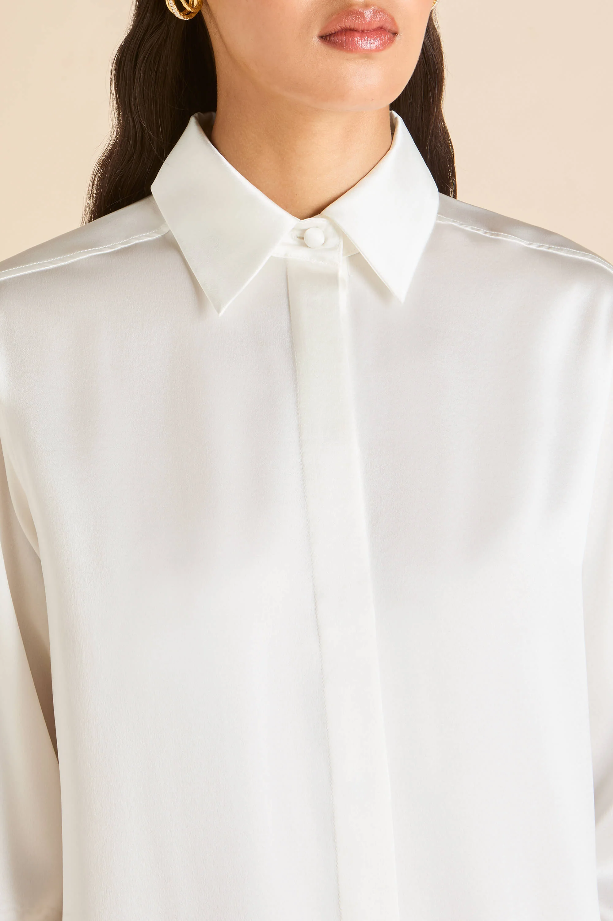 Bacall Ivory Pyjamas in Silk Satin - Image 3