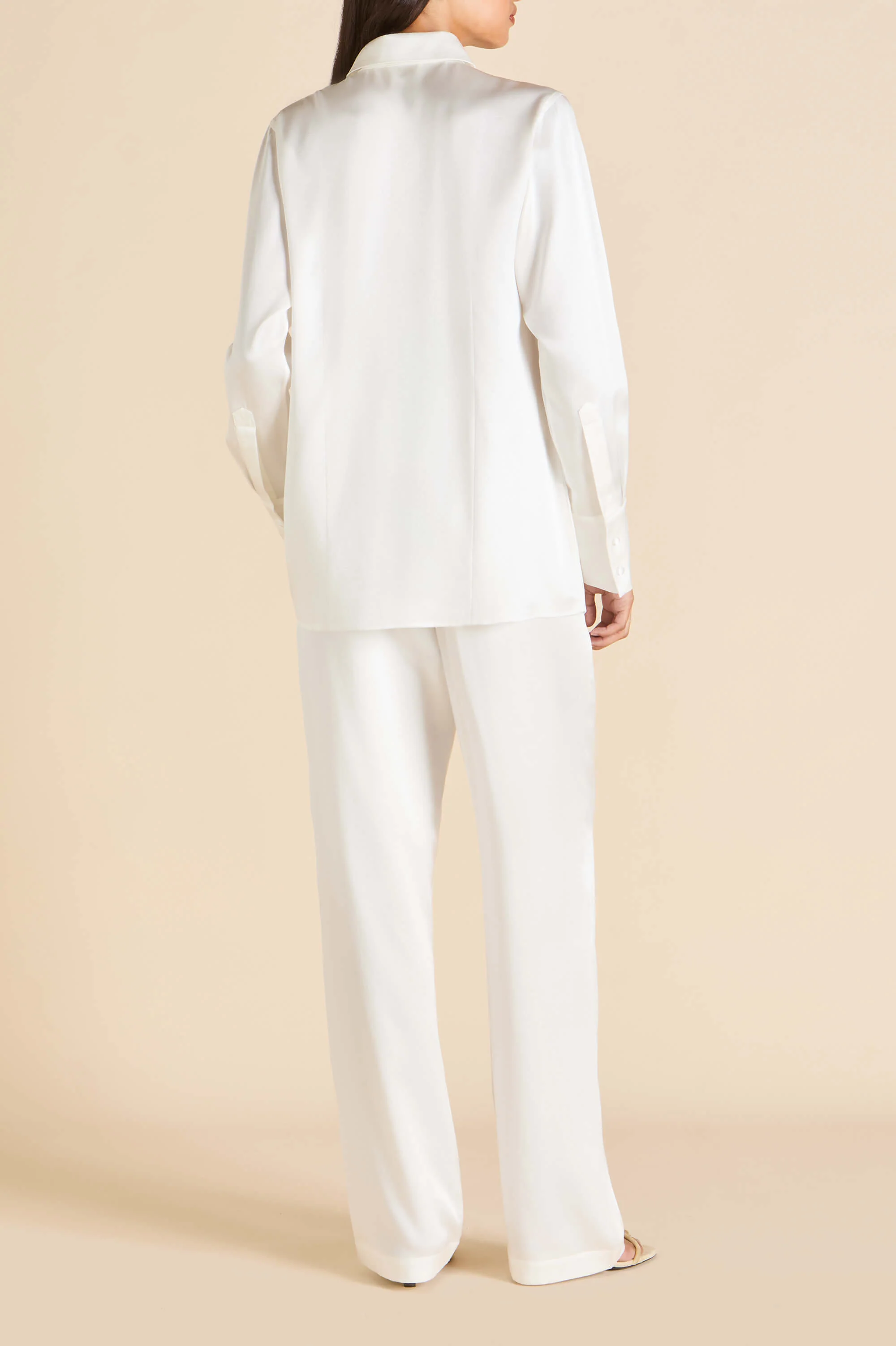 Bacall Ivory Pyjamas in Silk Satin - Image 5