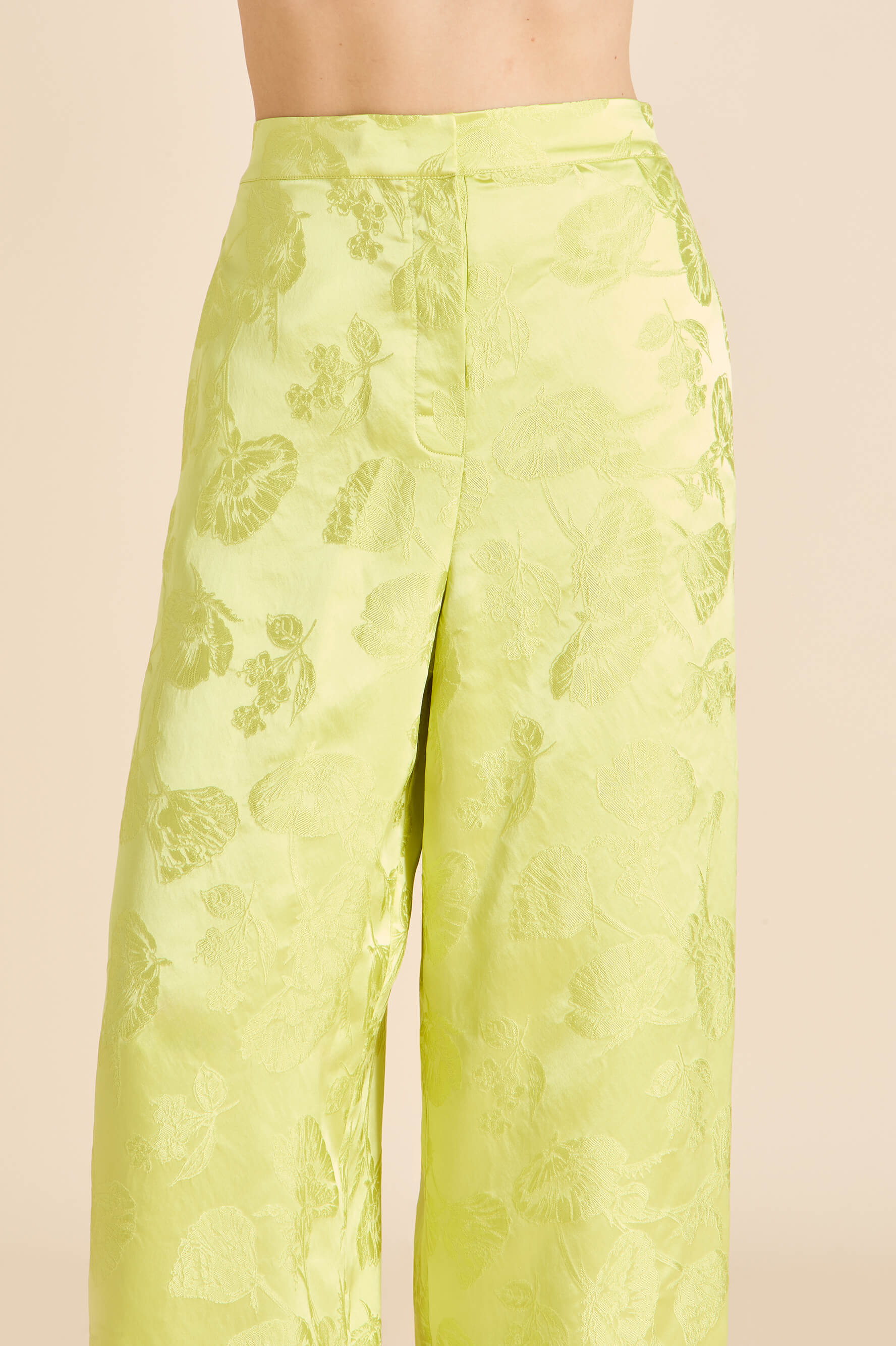 Bianca Ludovica Green Floral Pyjamas in Silk Jacquard - Image 5