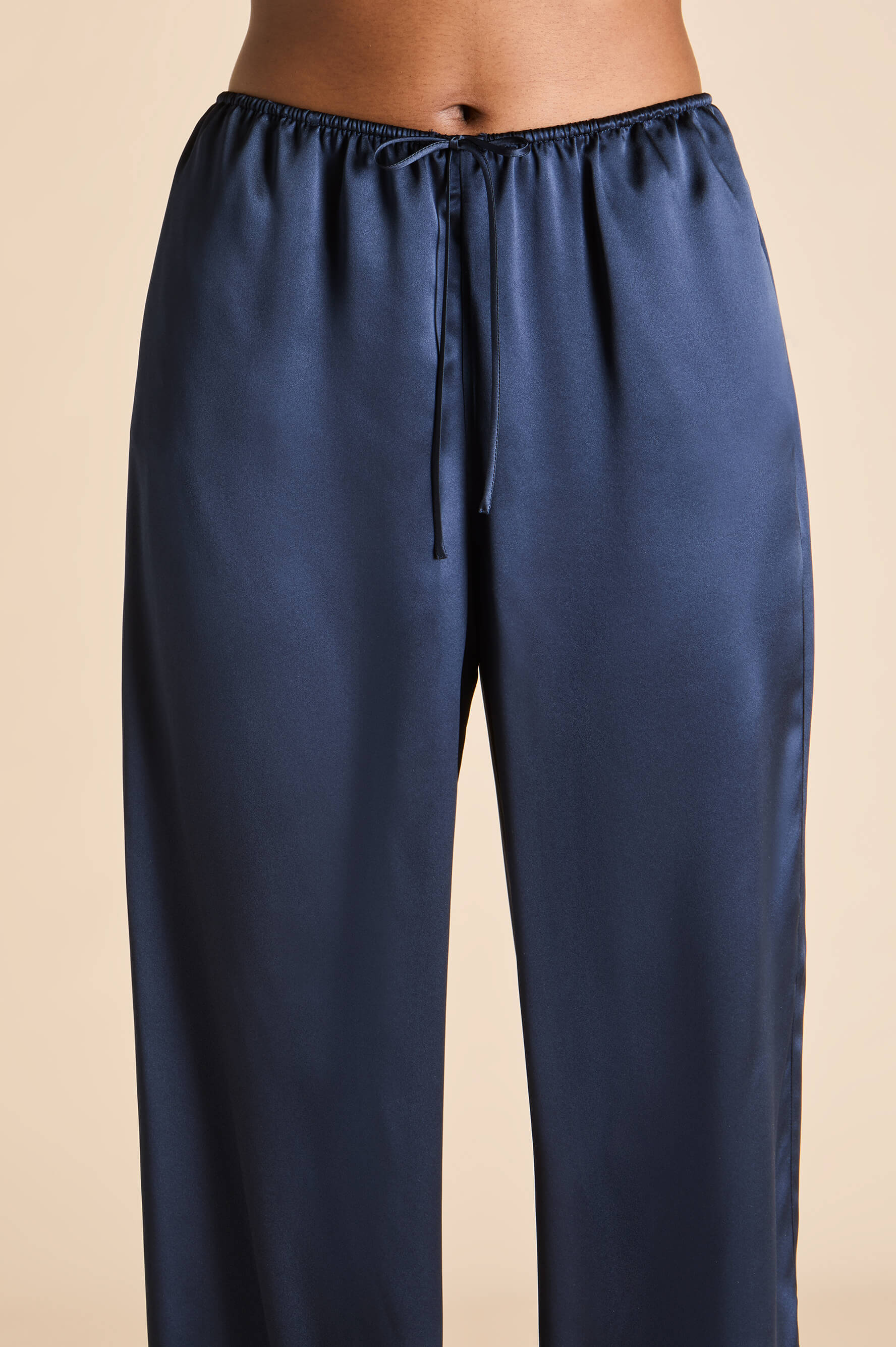 Bliss Navy Camisole Set in Silk Satin - Image 5