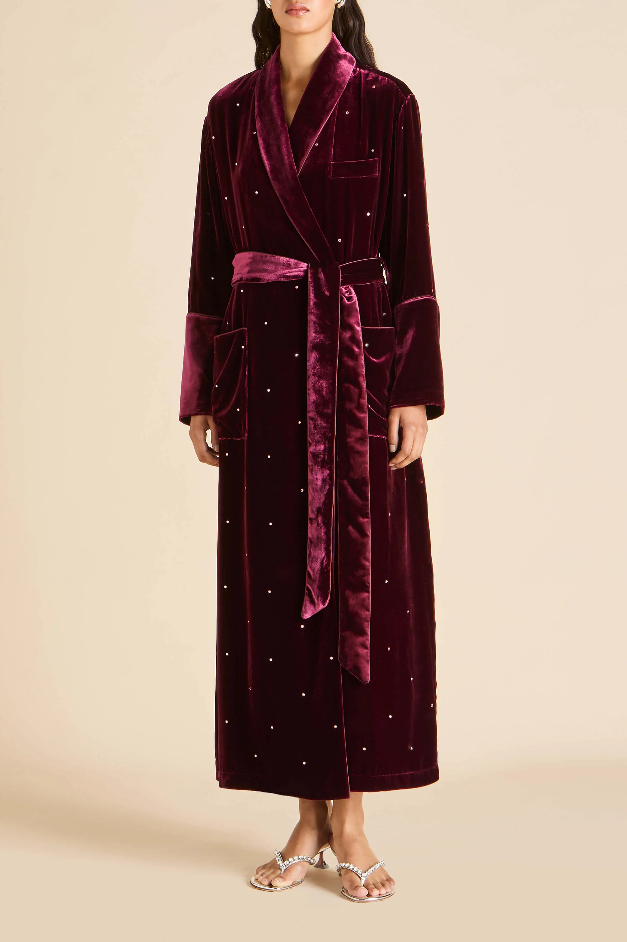 Capability Ritzy Red Crystal Robe in Silk Velvet