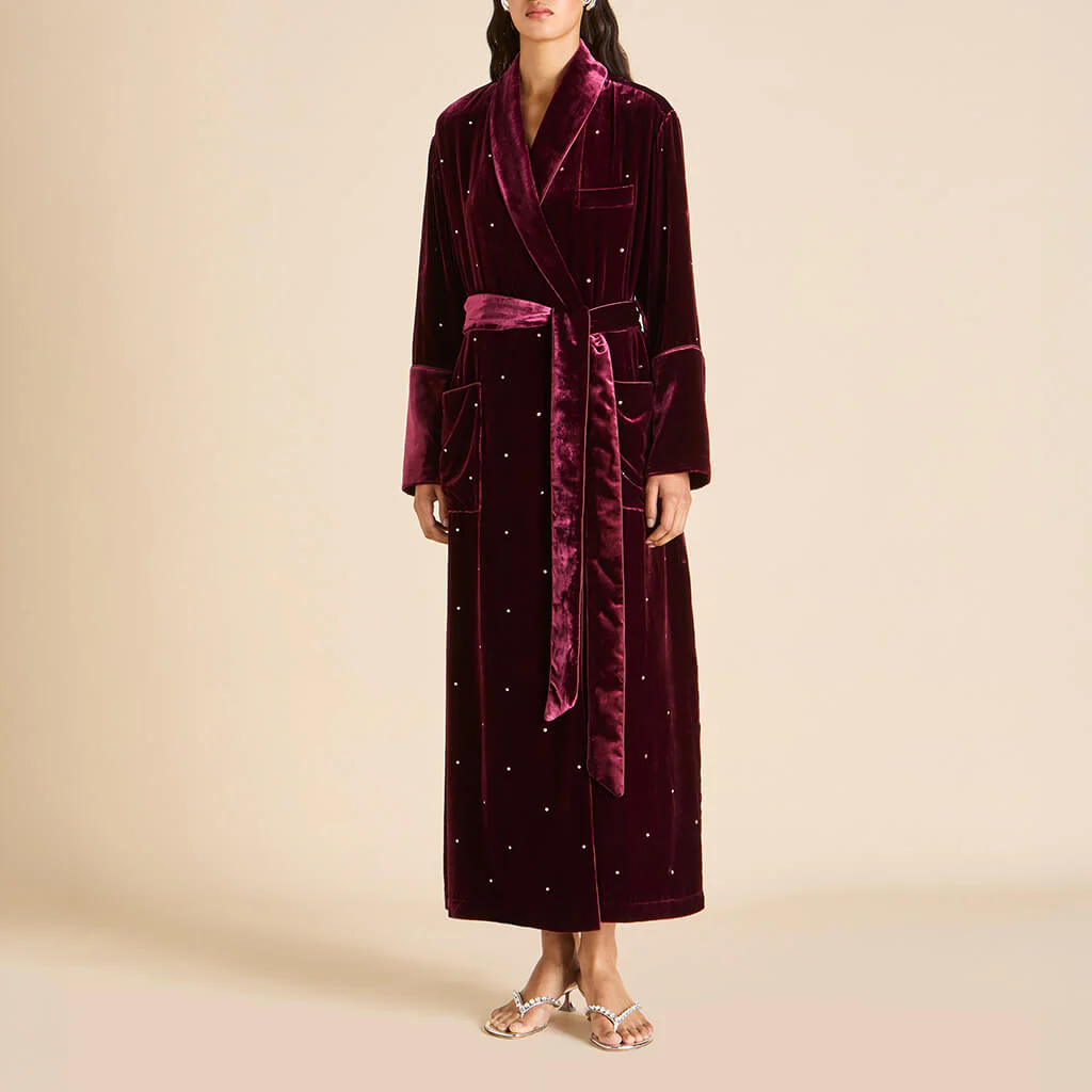 Capability Ritzy Red Crystal Robe in Silk Velvet - Image 2