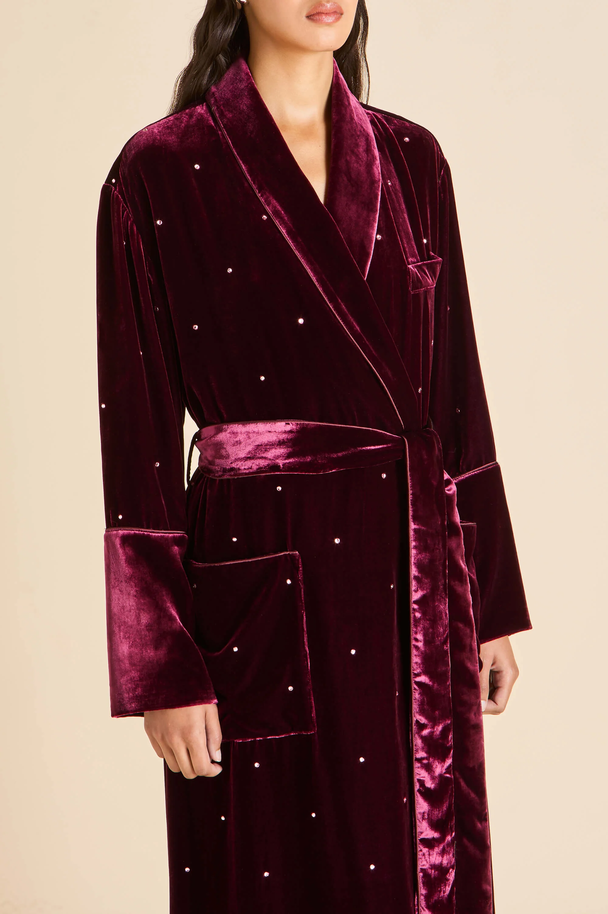 Capability Ritzy Red Crystal Robe in Silk Velvet - Image 3