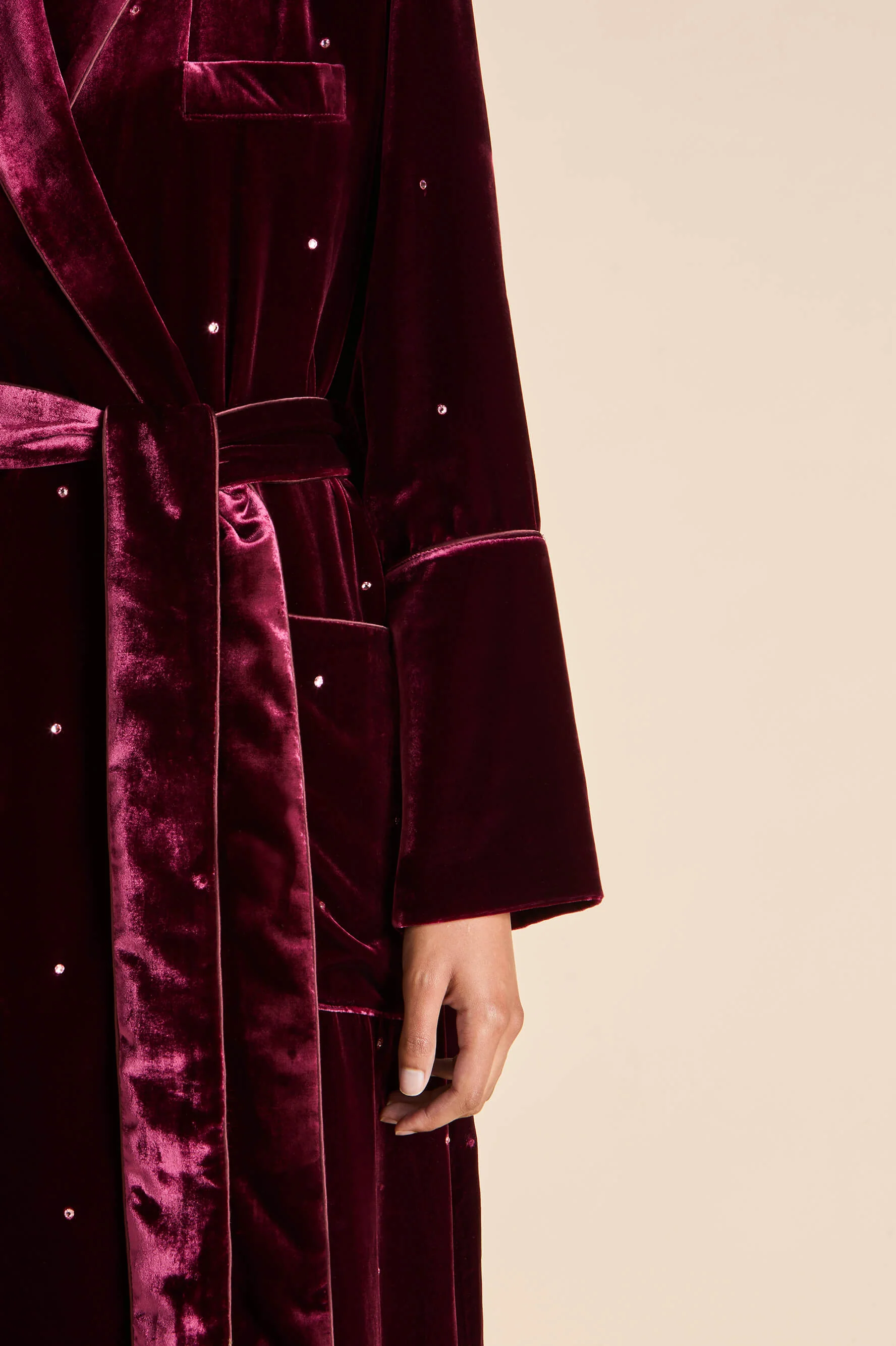 Capability Ritzy Red Crystal Robe in Silk Velvet - Image 4