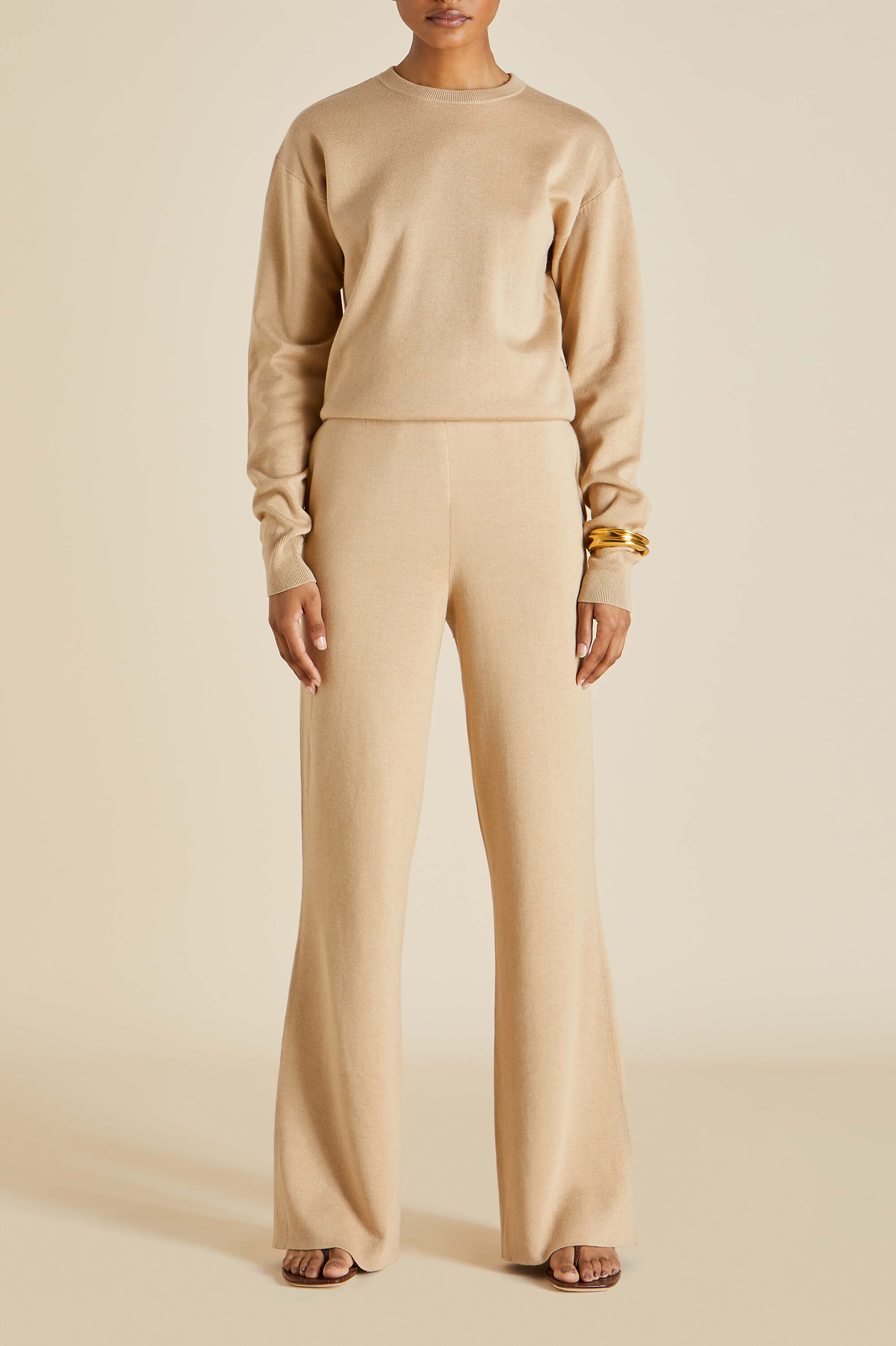 Carmel Shanghai Beige Knitwear in Silk-Cashmere - Image 4