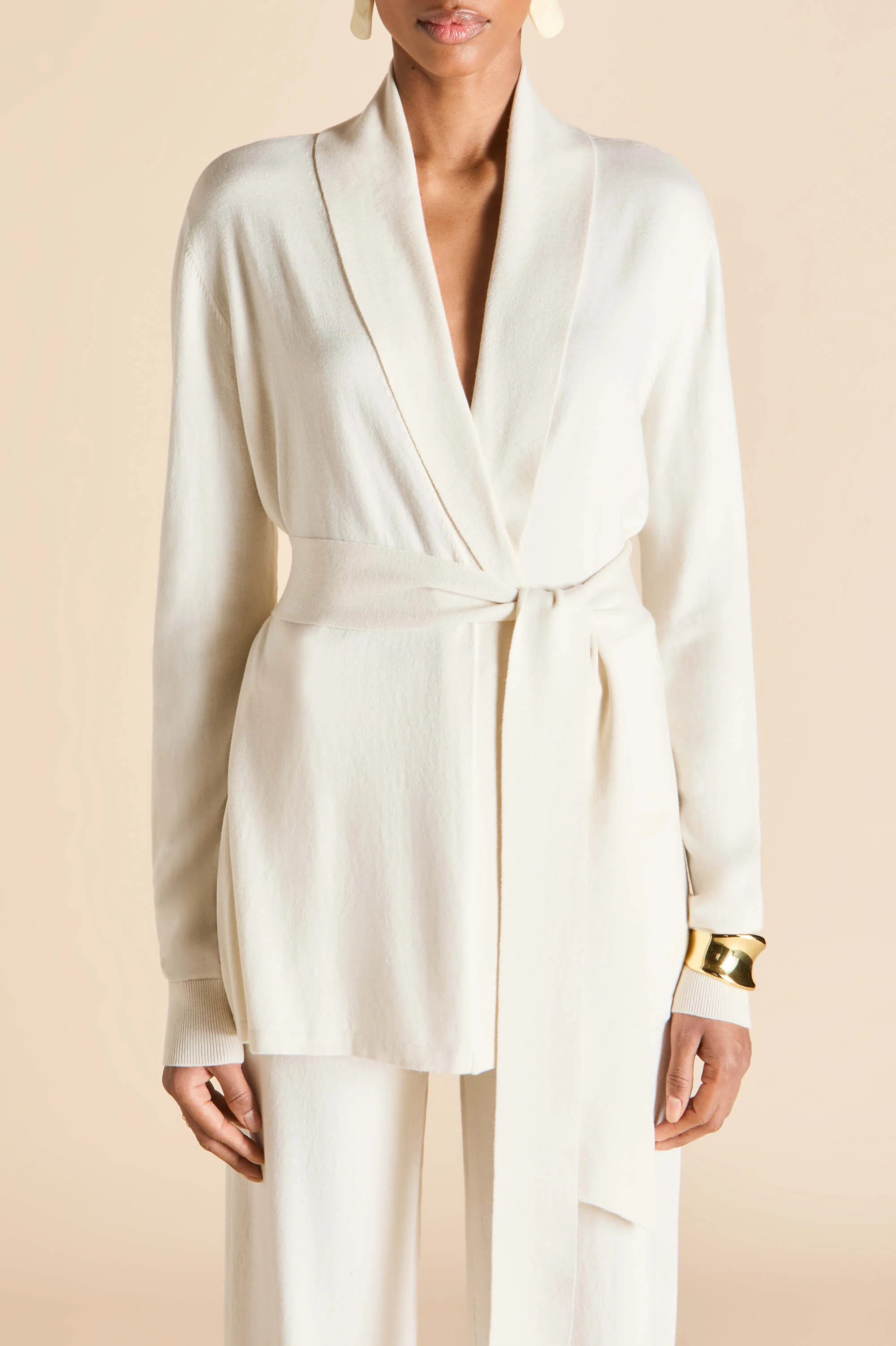 Caro Alaska Ivory Knitwear in Silk-Cashmere - Image 3