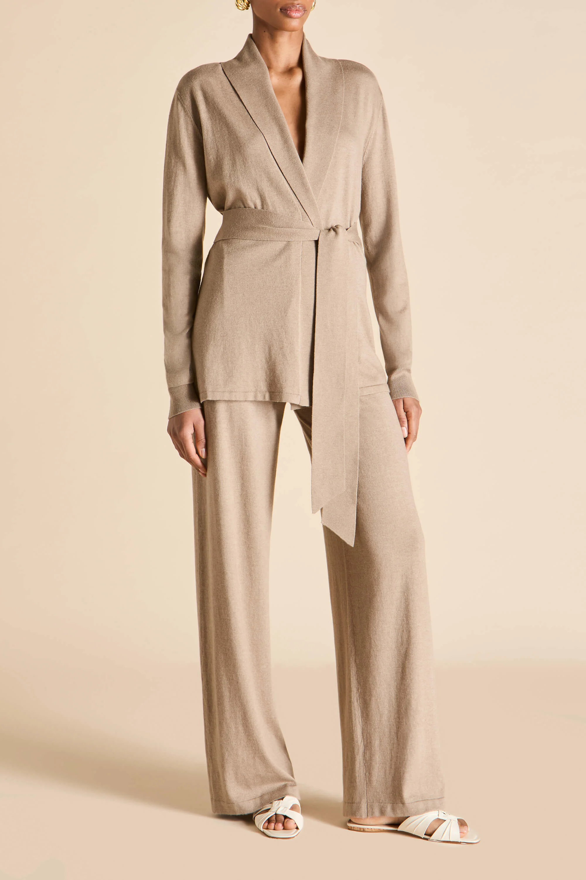 Caro Dallas Beige Knitwear in Silk-Cashmere