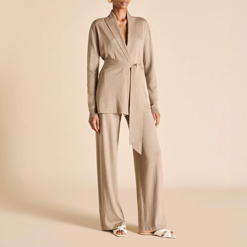 Caro Dallas Beige Knitwear in Silk-Cashmere - Image 2