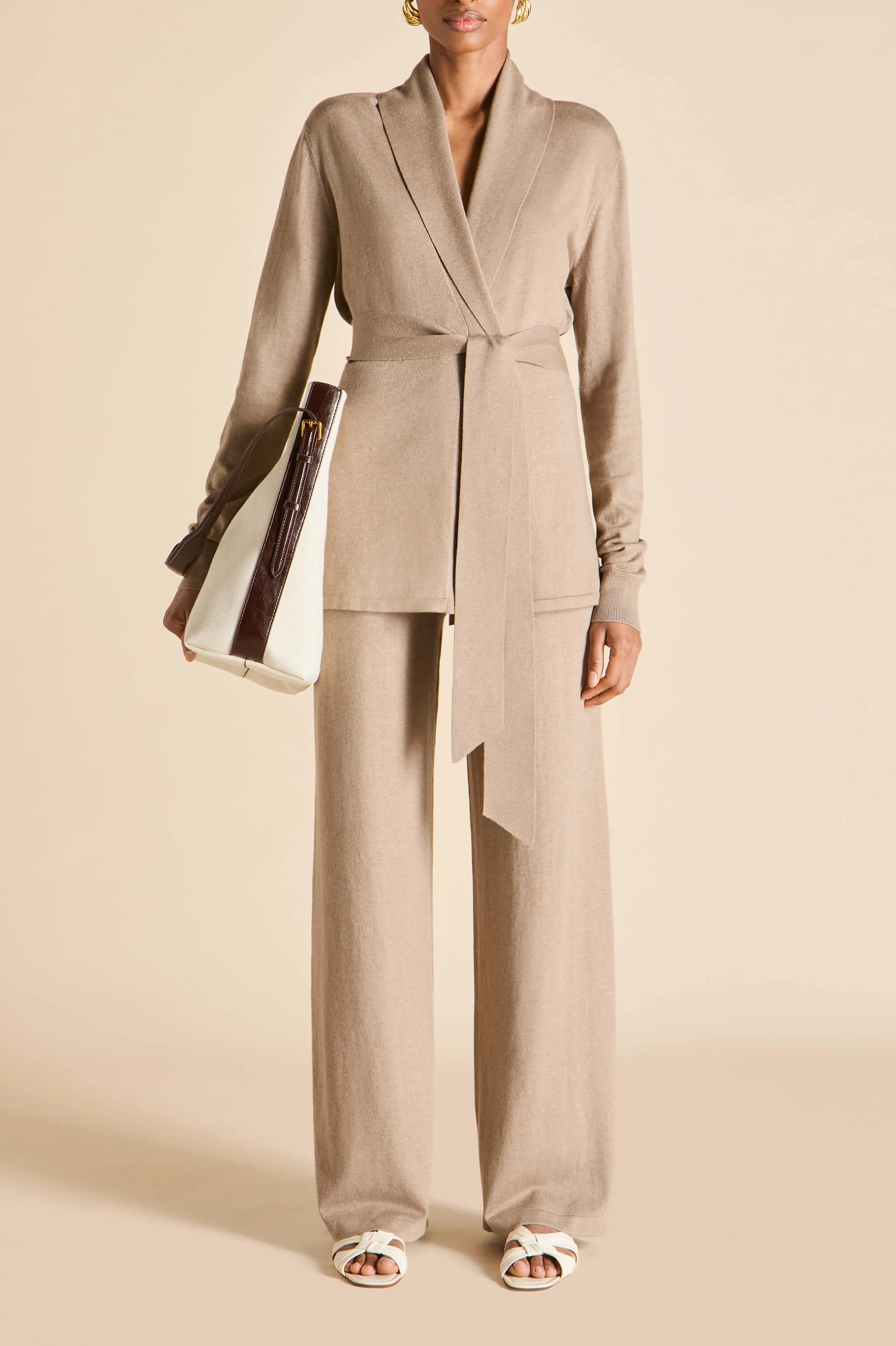 Caro Dallas Beige Knitwear in Silk-Cashmere - Image 8