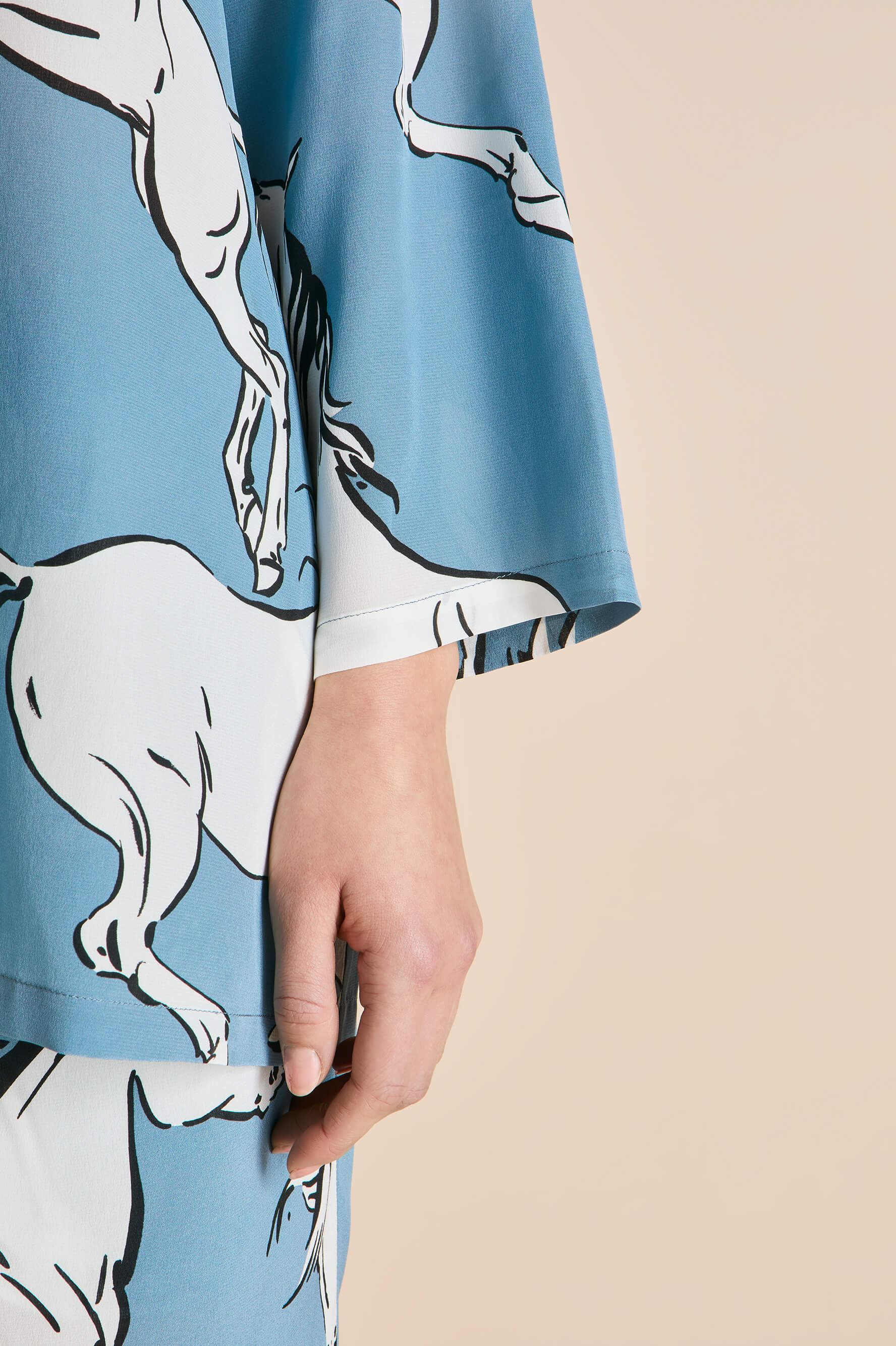 Casablanca Cordelia Blue Horse Pyjamas in Silk Crêpe de Chine - Image 5