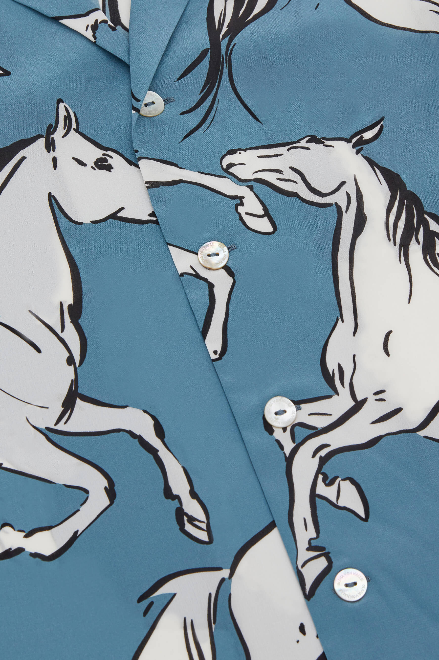 Casablanca Cordelia Blue Horse Pyjamas in Silk Crêpe de Chine - Image 7