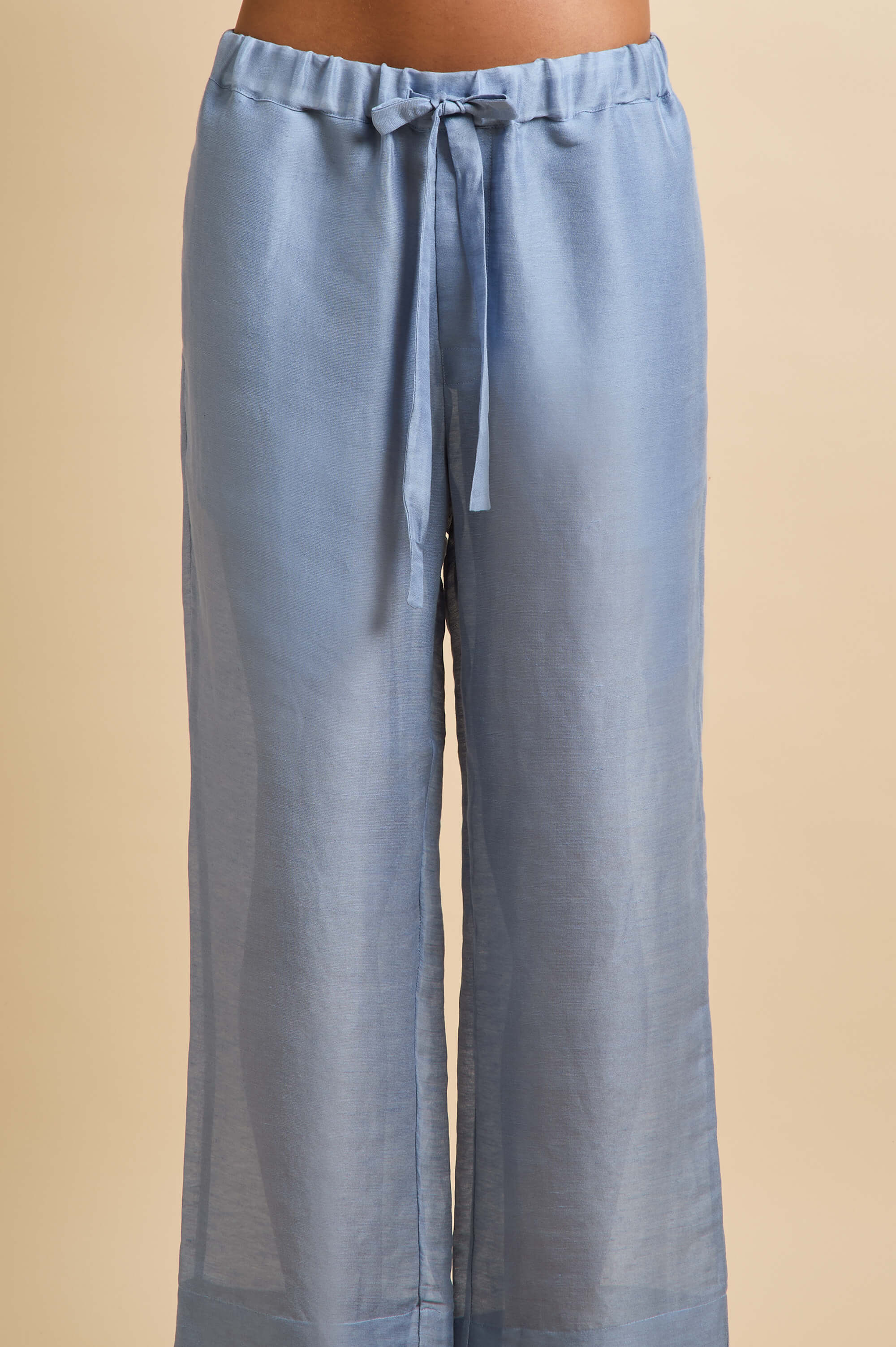 Casablanca Fog Blue Pyjamas in Linen-Silk - Image 4