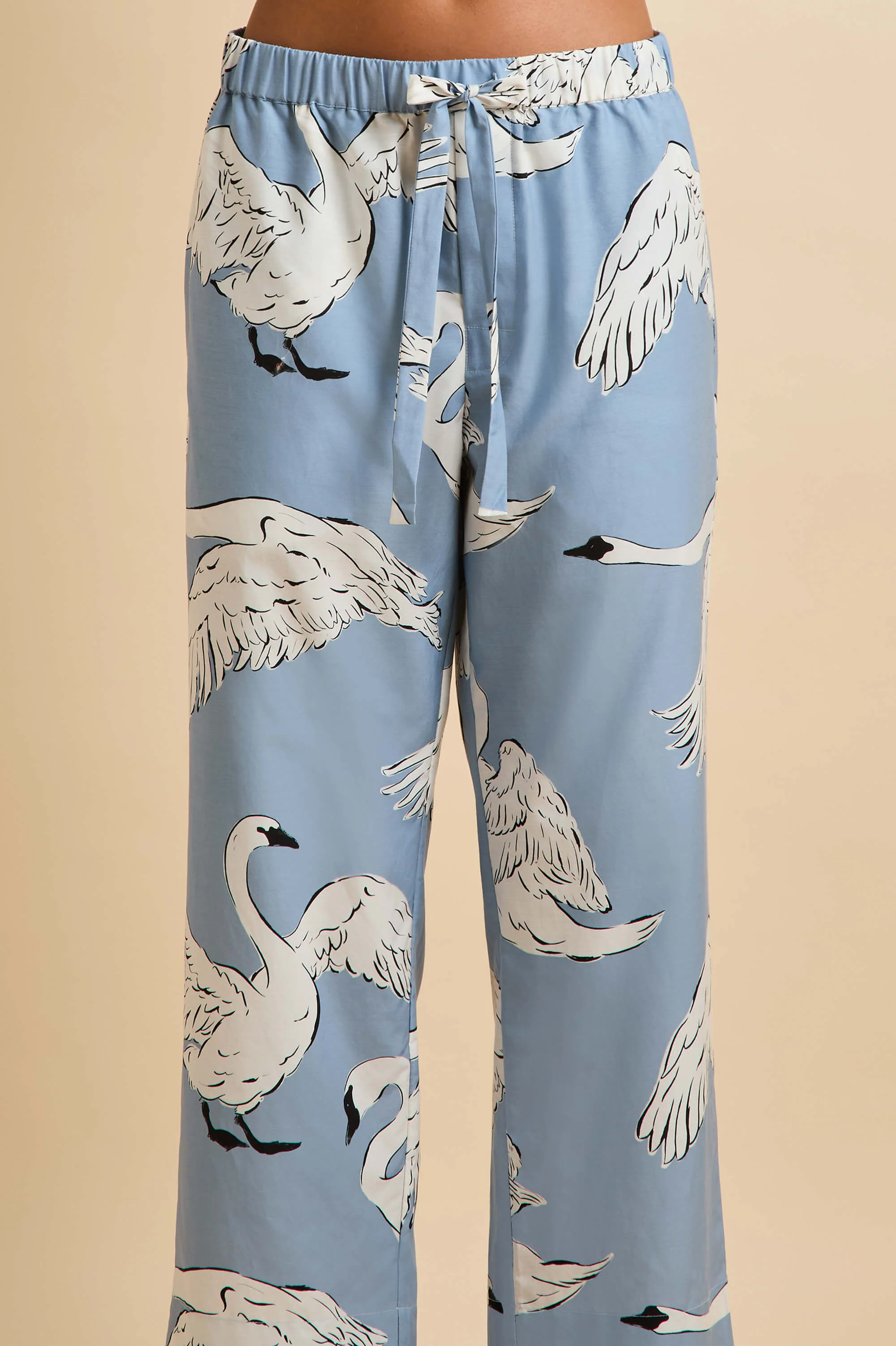 Casablanca Laia Blue Swan Pyjamas in Cotton-Silk - Image 6