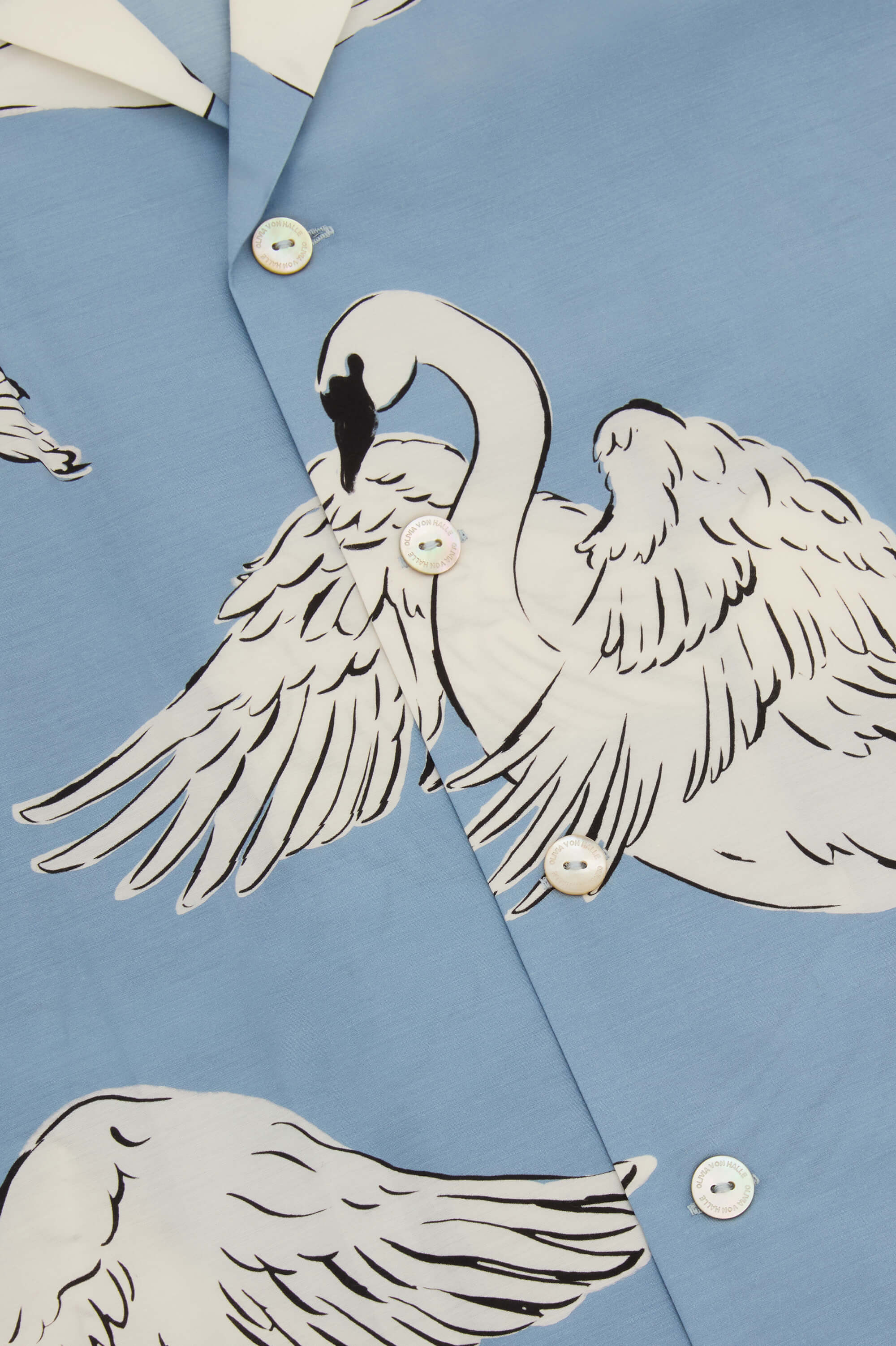 Casablanca Laia Blue Swan Pyjamas in Cotton-Silk - Image 7