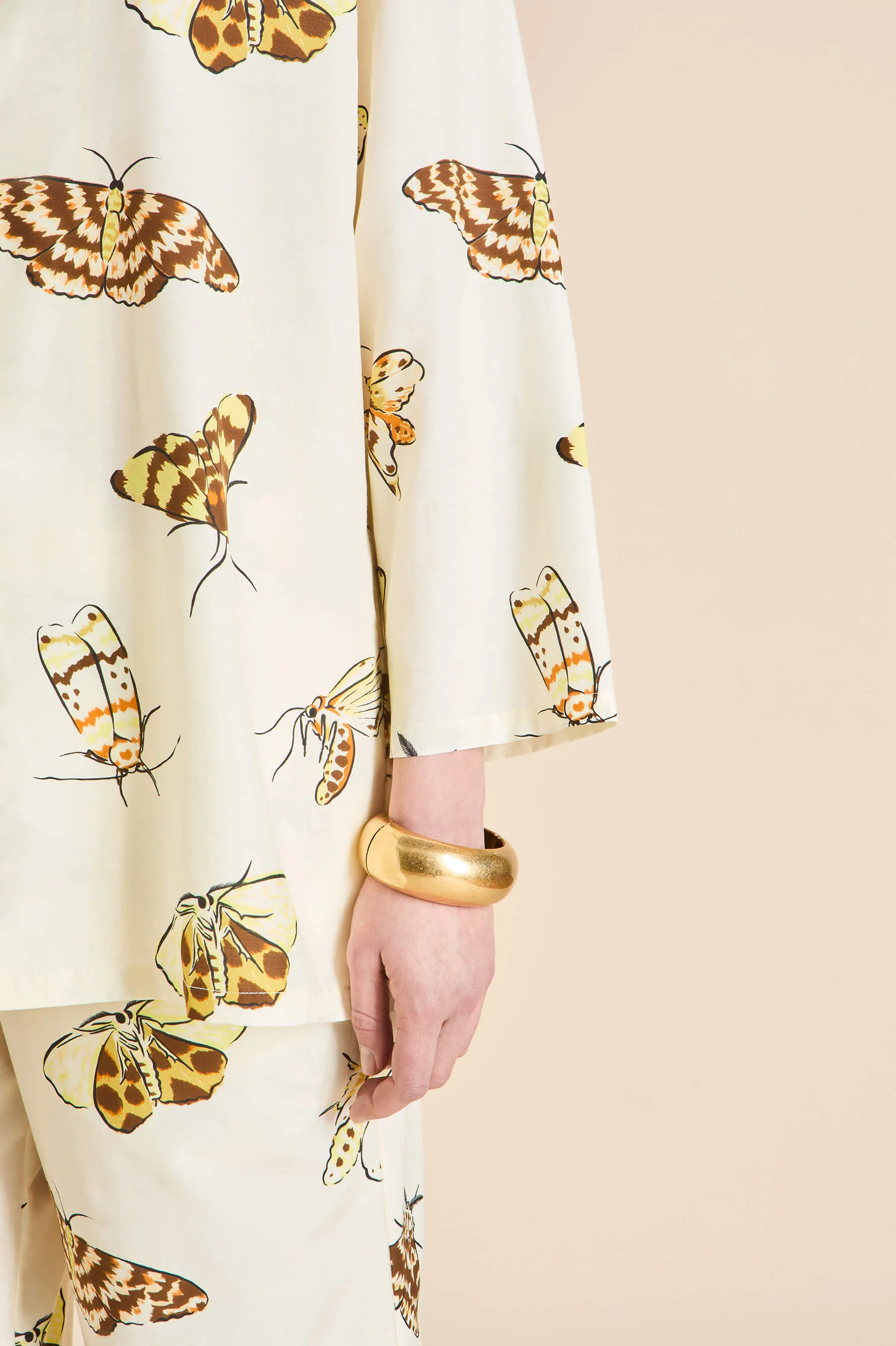 Casablanca Opaline Cream Moth Pyjamas in Cotton-Silk - Image 4