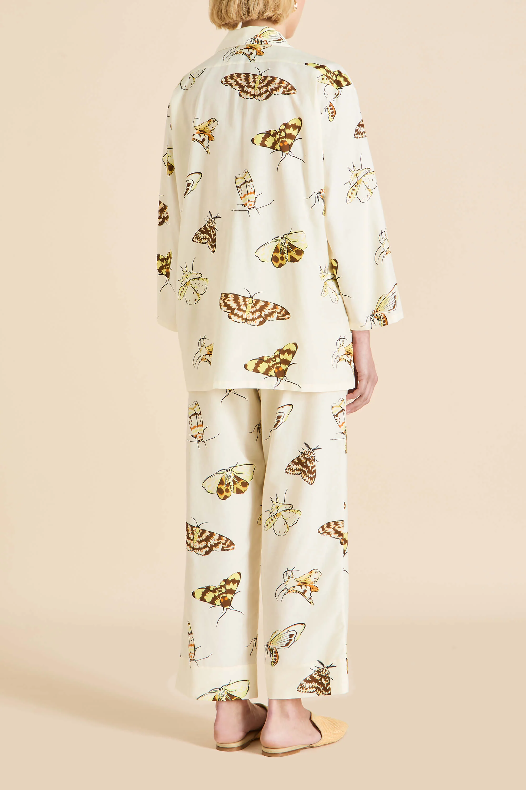 Casablanca Opaline Cream Moth Pyjamas in Cotton-Silk - Image 5