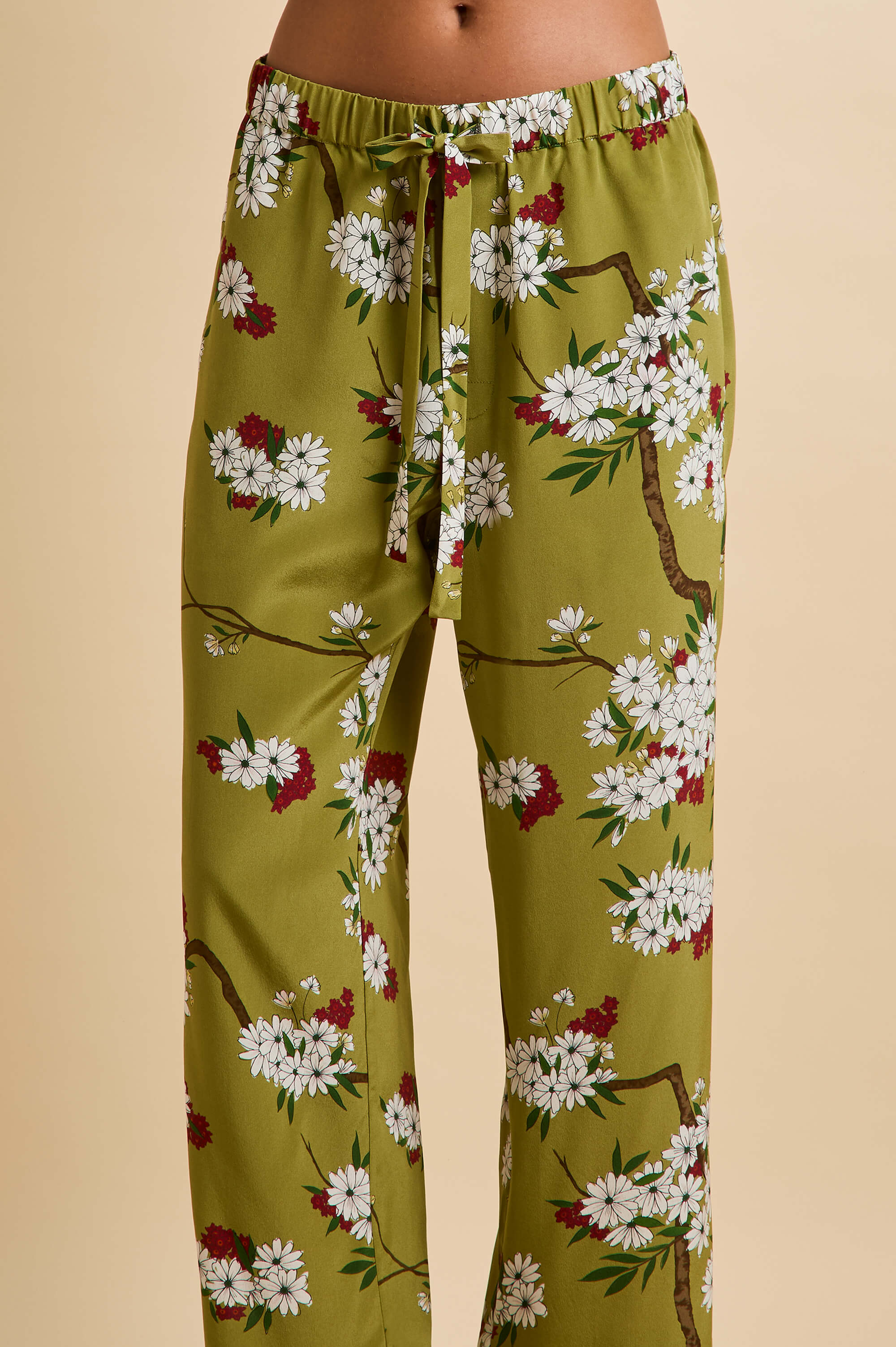 Casablanca Cecille Green Blossom Pyjamas in Silk Crêpe de Chine - Image 6