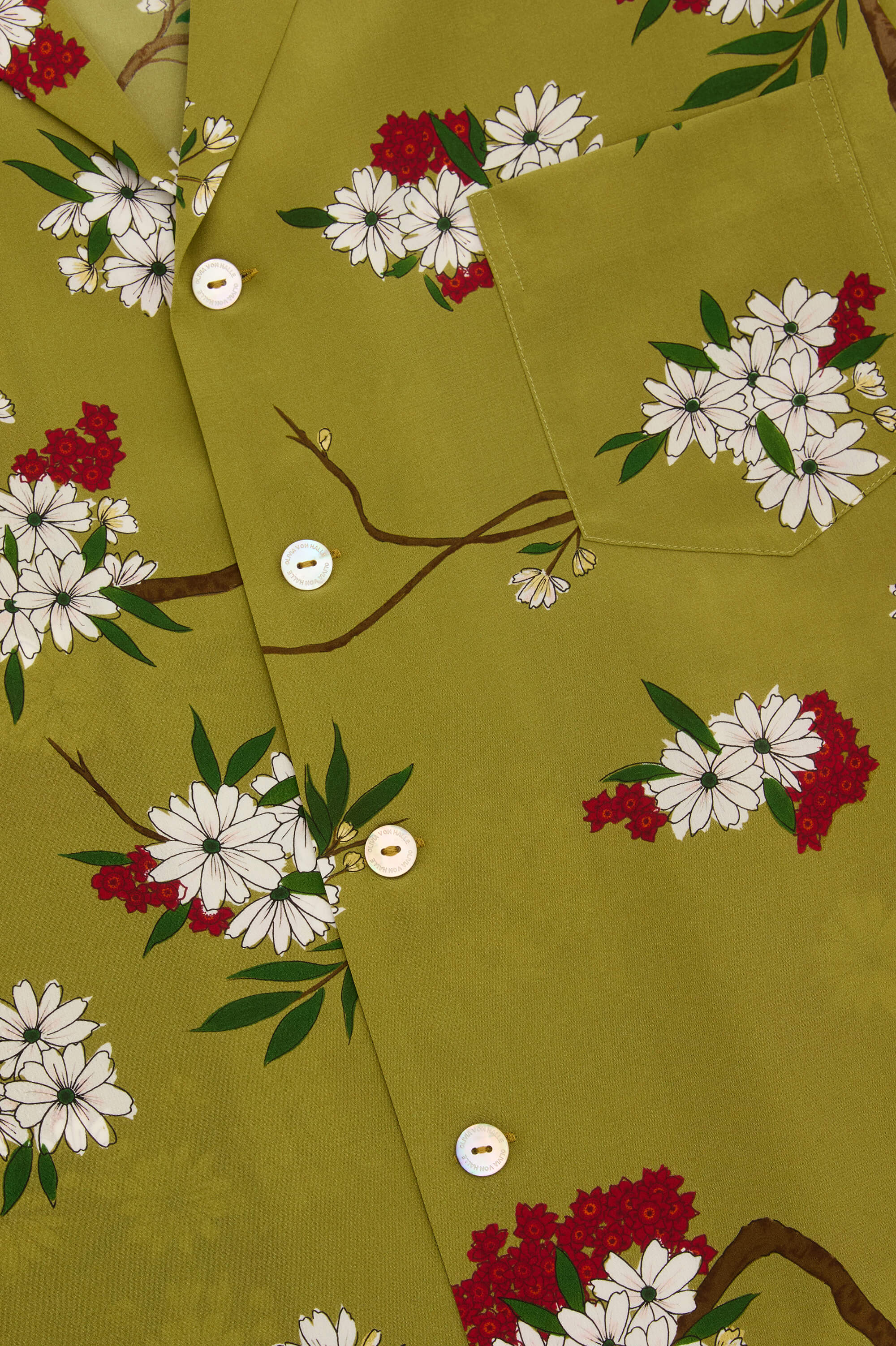 Casablanca Cecille Green Blossom Pyjamas in Silk Crêpe de Chine - Image 7