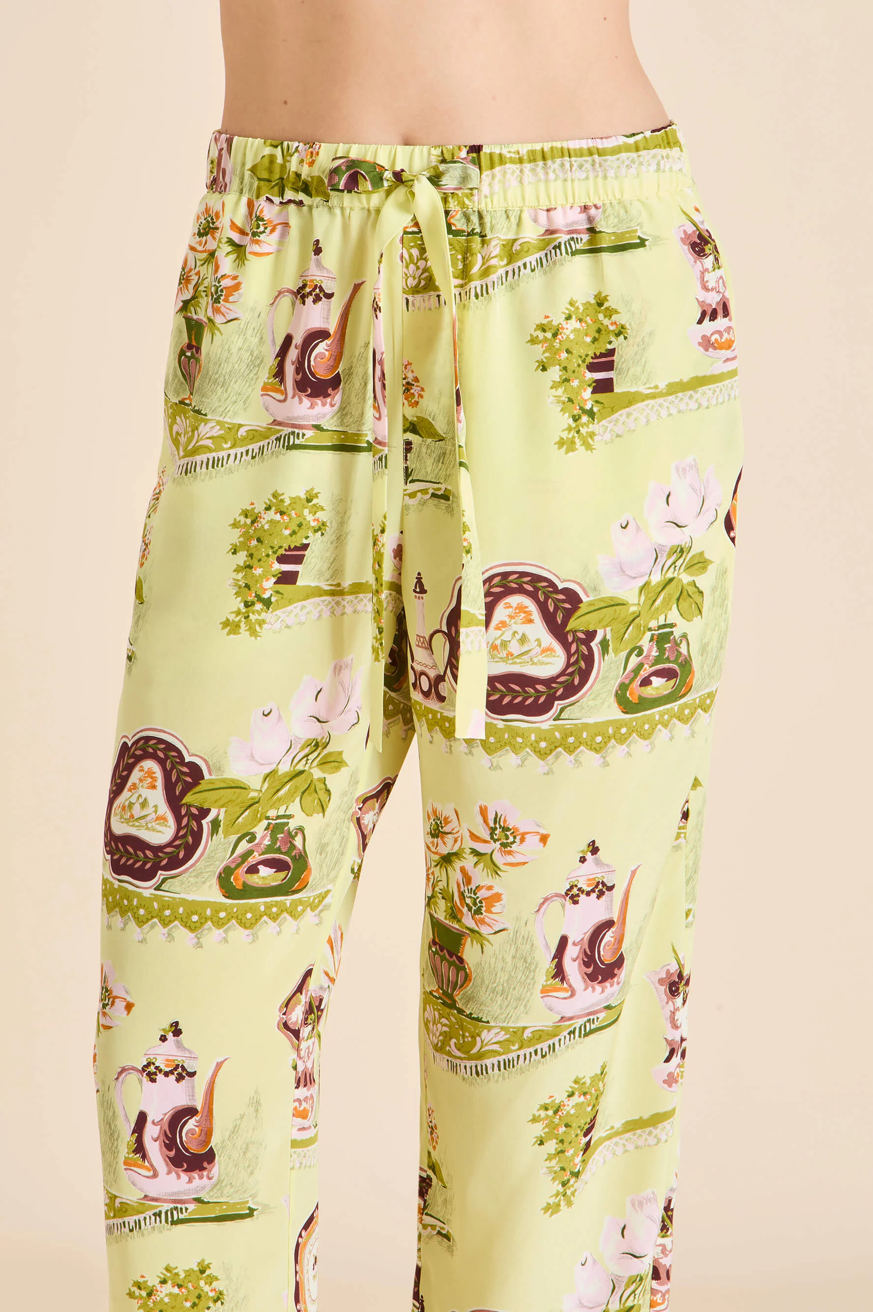Casablanca Aulenti Green Plate Pyjamas in Silk Crêpe de Chine - Image 7