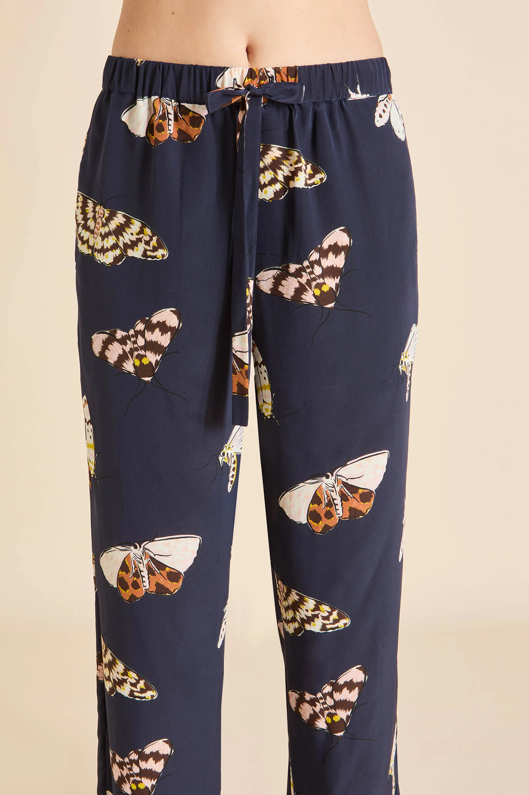 Casablanca Notte Navy Moth Pyjamas in Silk Crêpe de Chine - Image 6
