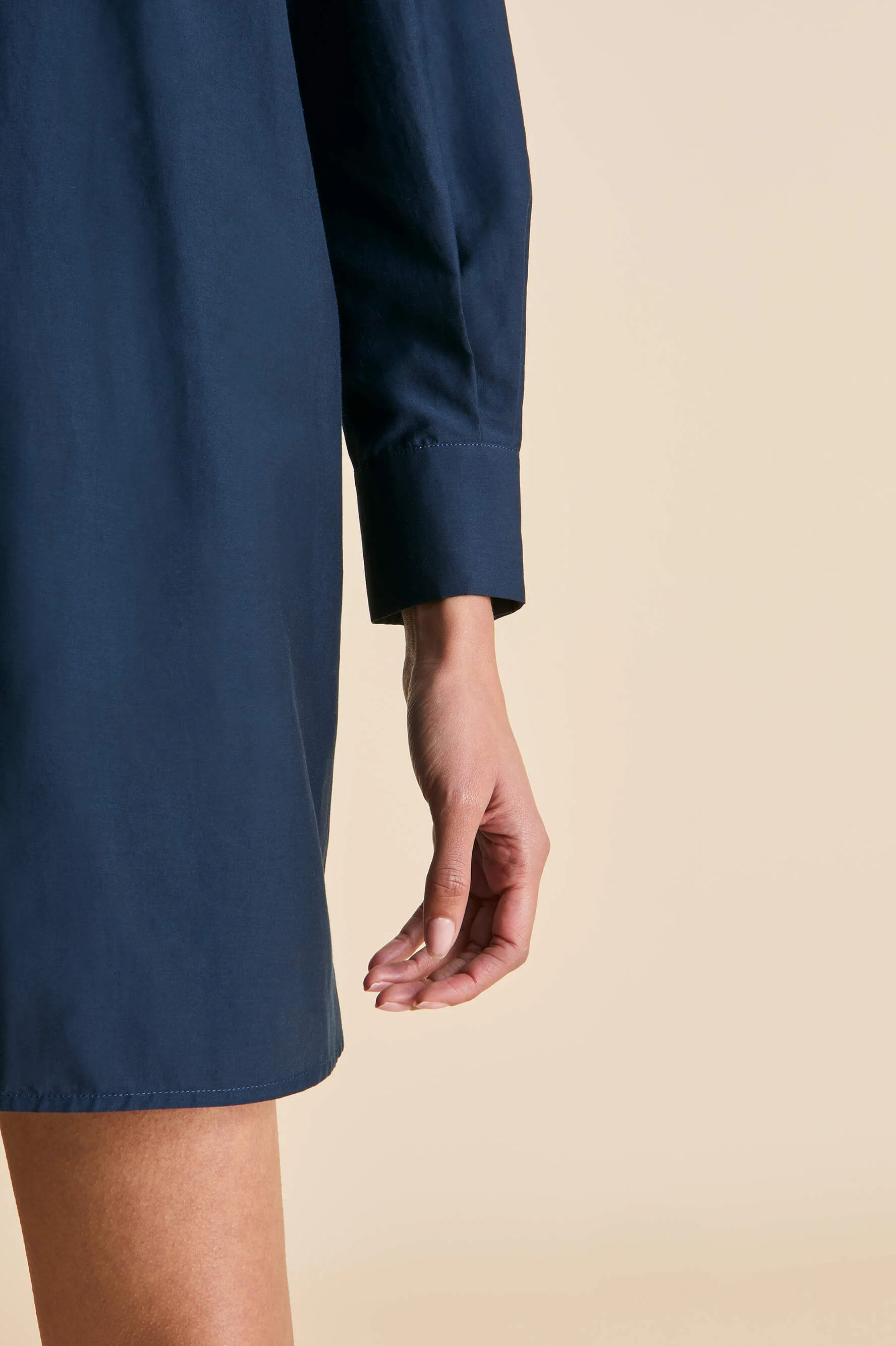 Celeste Navy Nightshirt in Cotton-Silk - Image 6