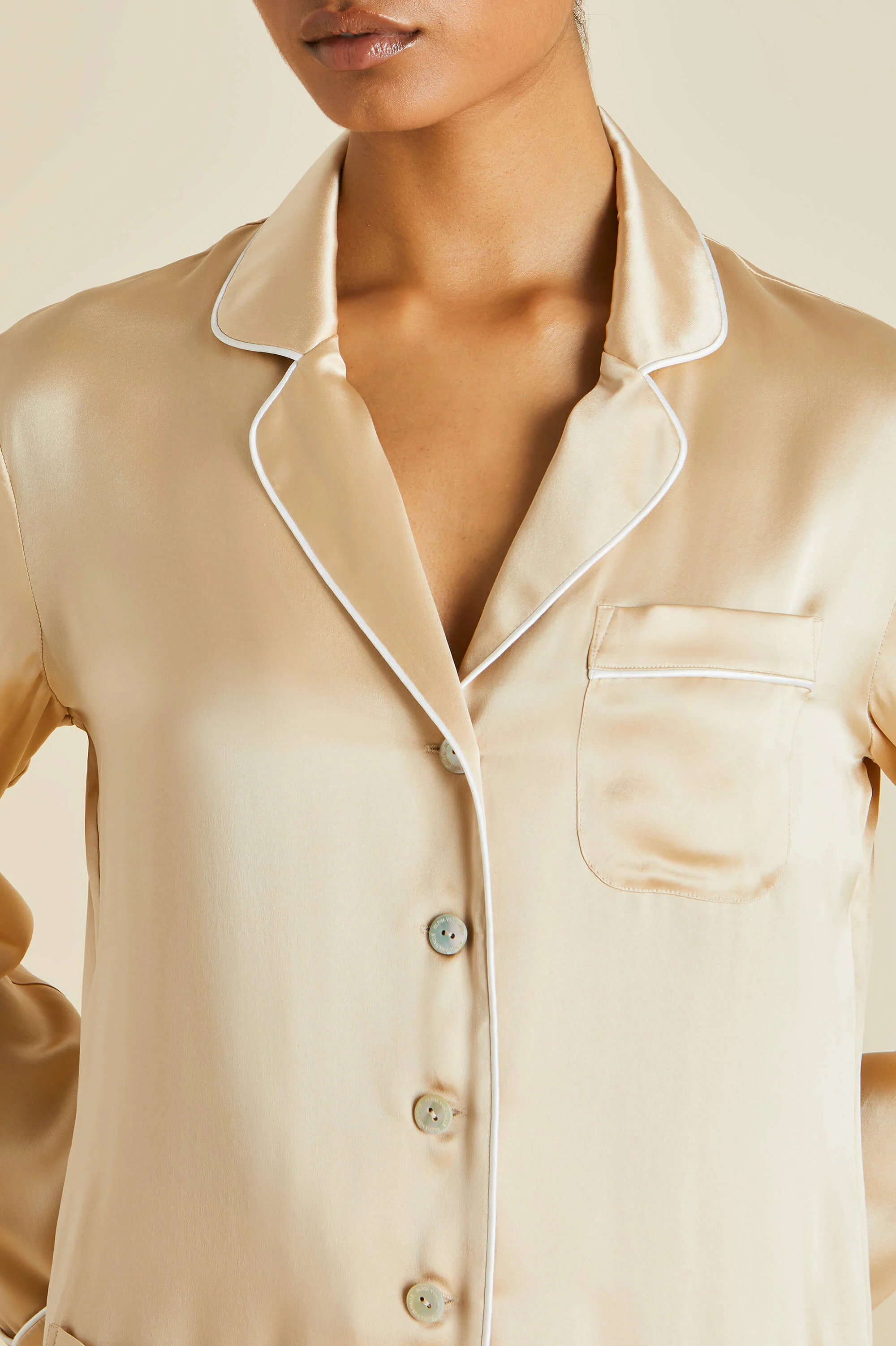 Coco Caramel Pyjamas in Silk Satin - Image 4