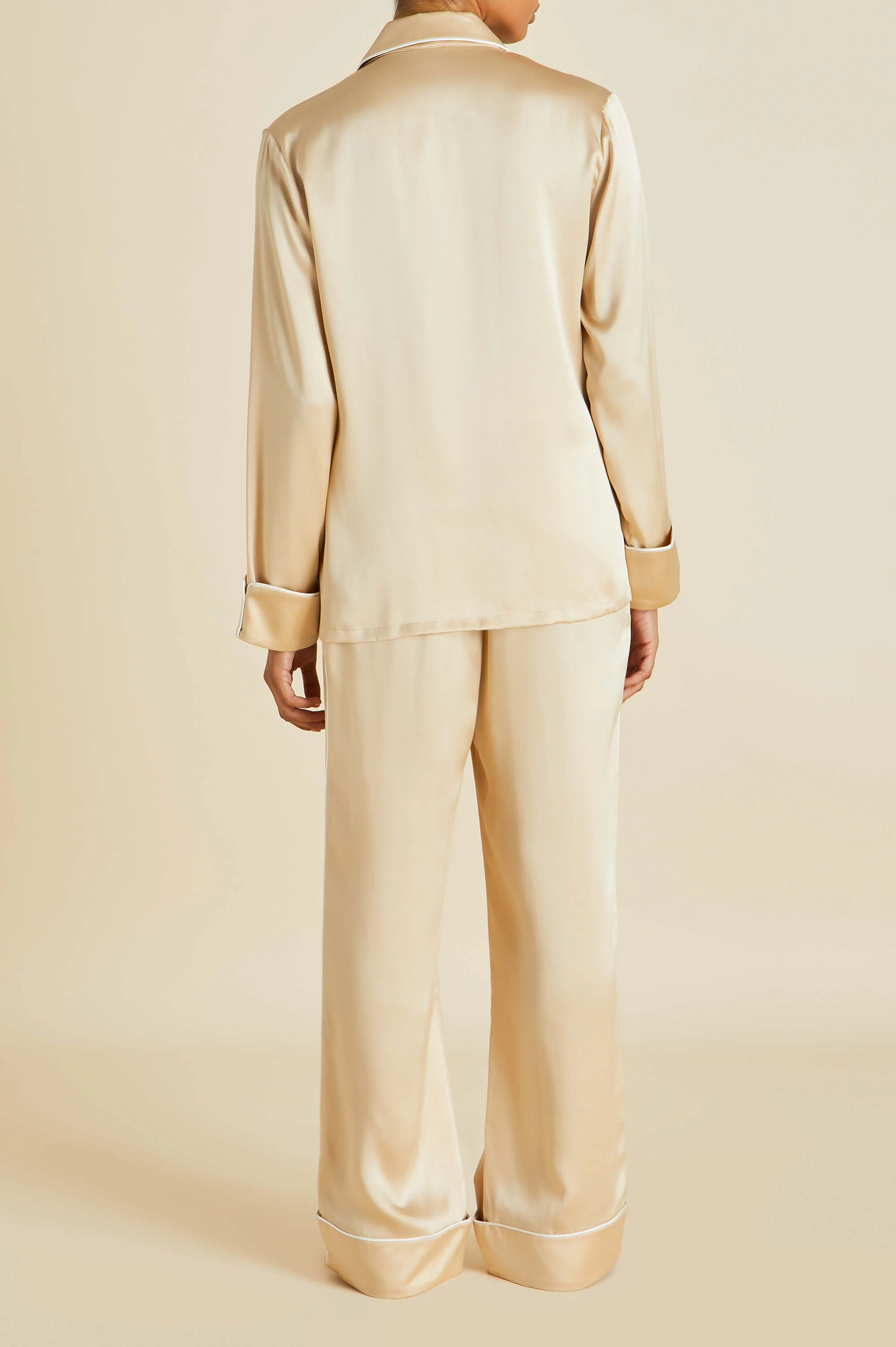 Coco Caramel Pyjamas in Silk Satin - Image 5