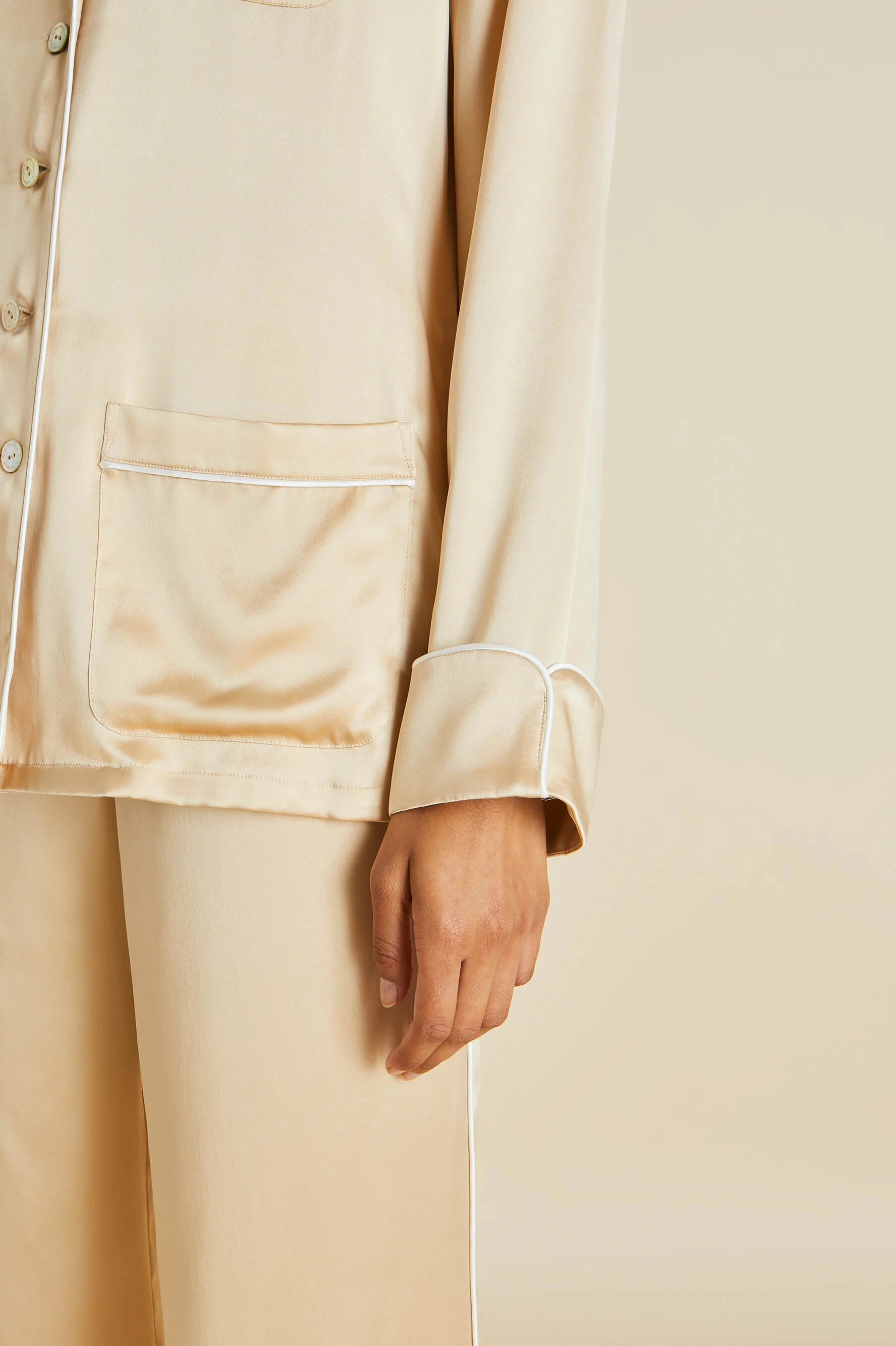 Coco Caramel Pyjamas in Silk Satin - Image 6