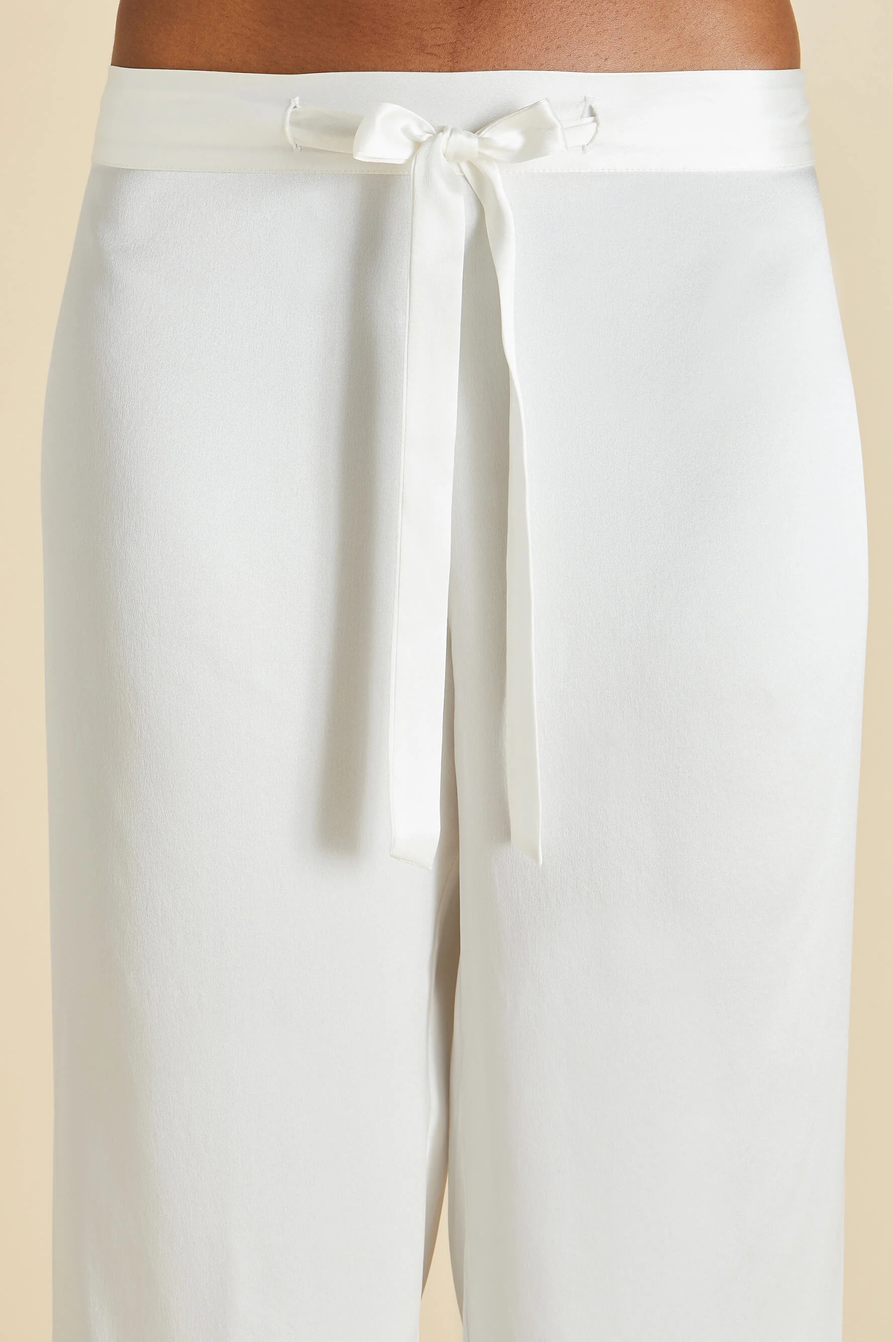 Coco Ivory Oyster Pyjamas in Silk Satin - Image 6