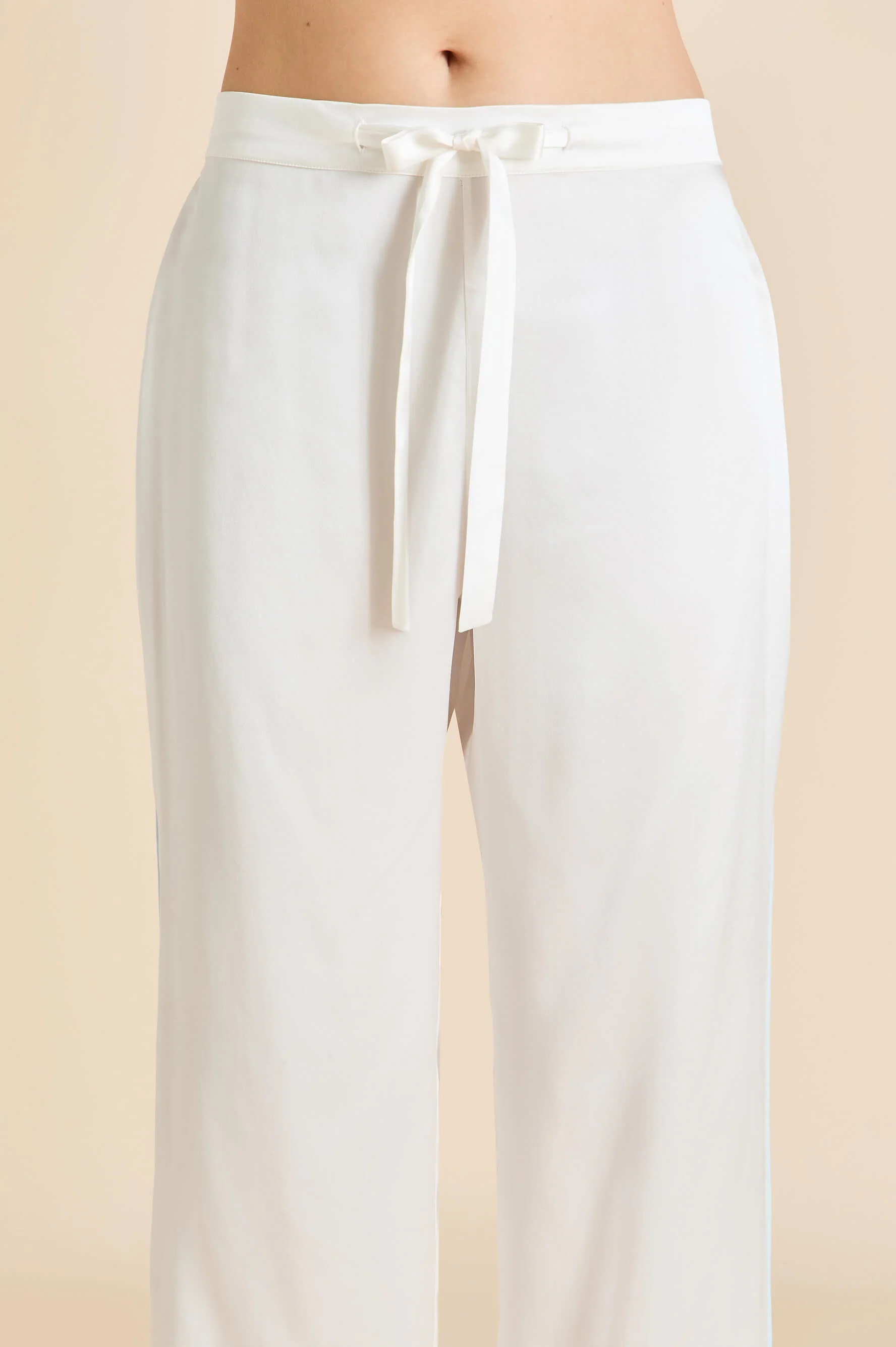 Coco Ivory Powder Blue Pyjamas in Silk Satin - Image 5