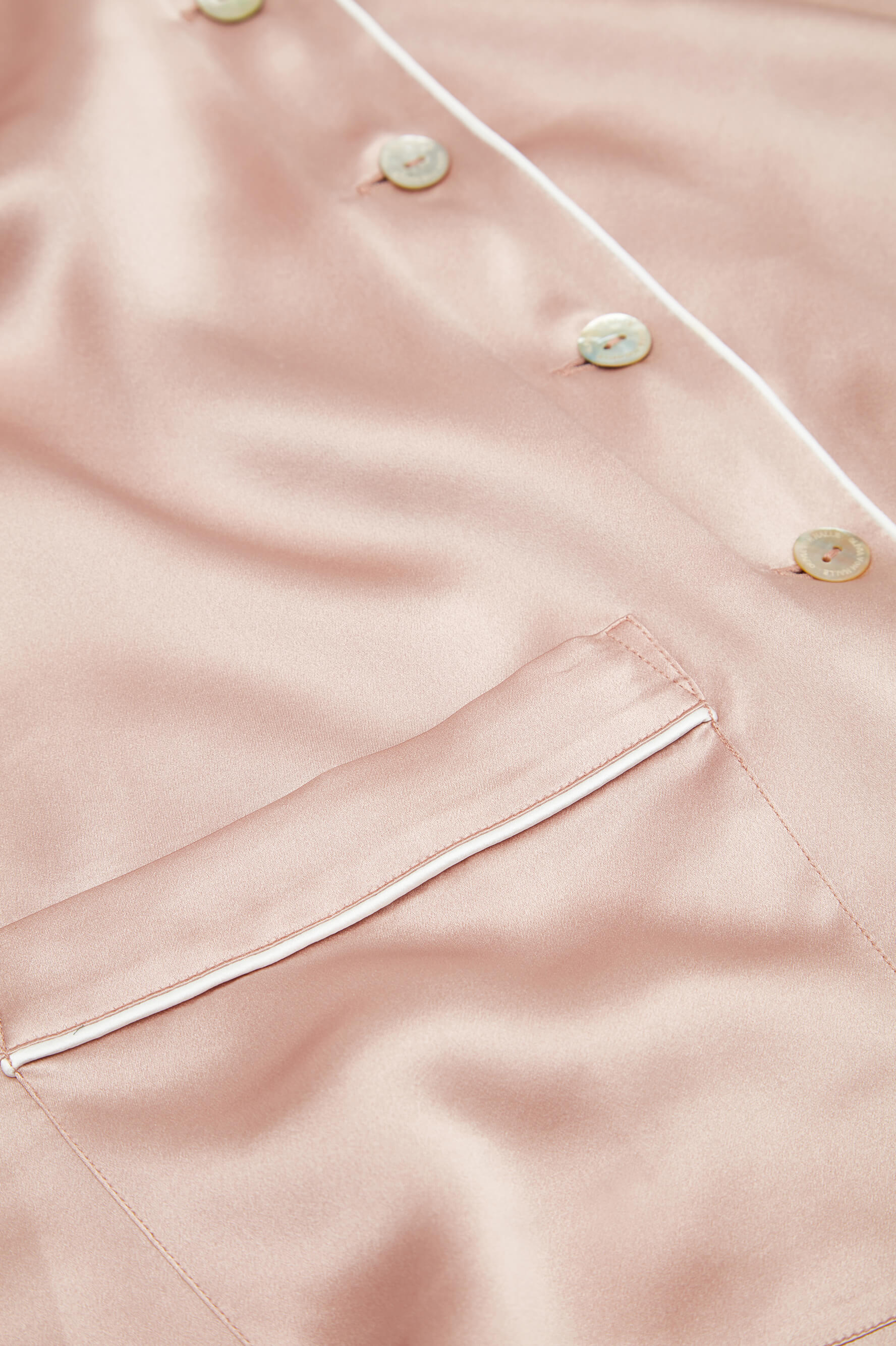Coco Oyster Ivory Pyjamas in Silk Satin - Image 8