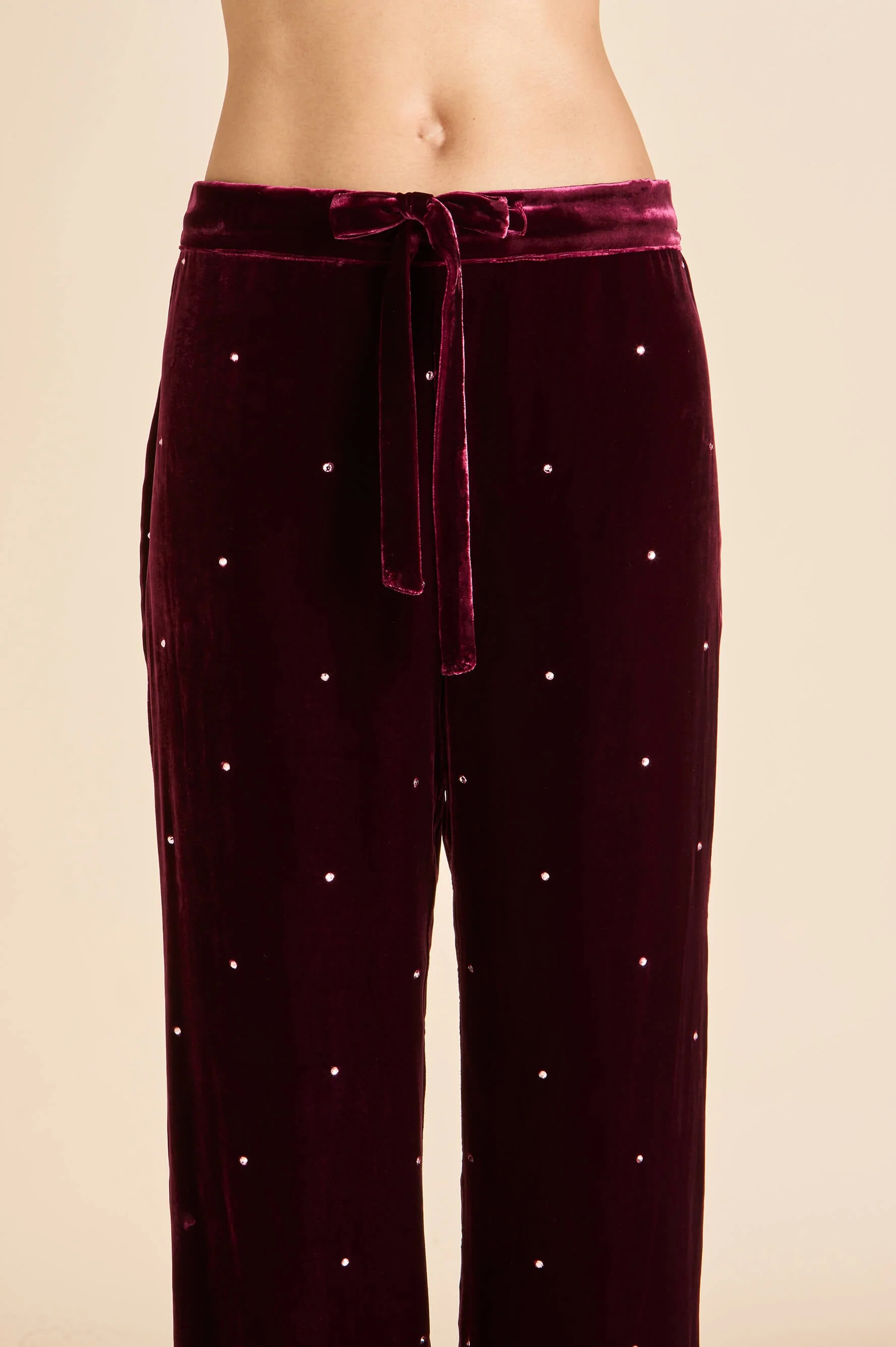 Coco Ritzy Red Crystal Pyjamas in Silk Velvet - Image 7