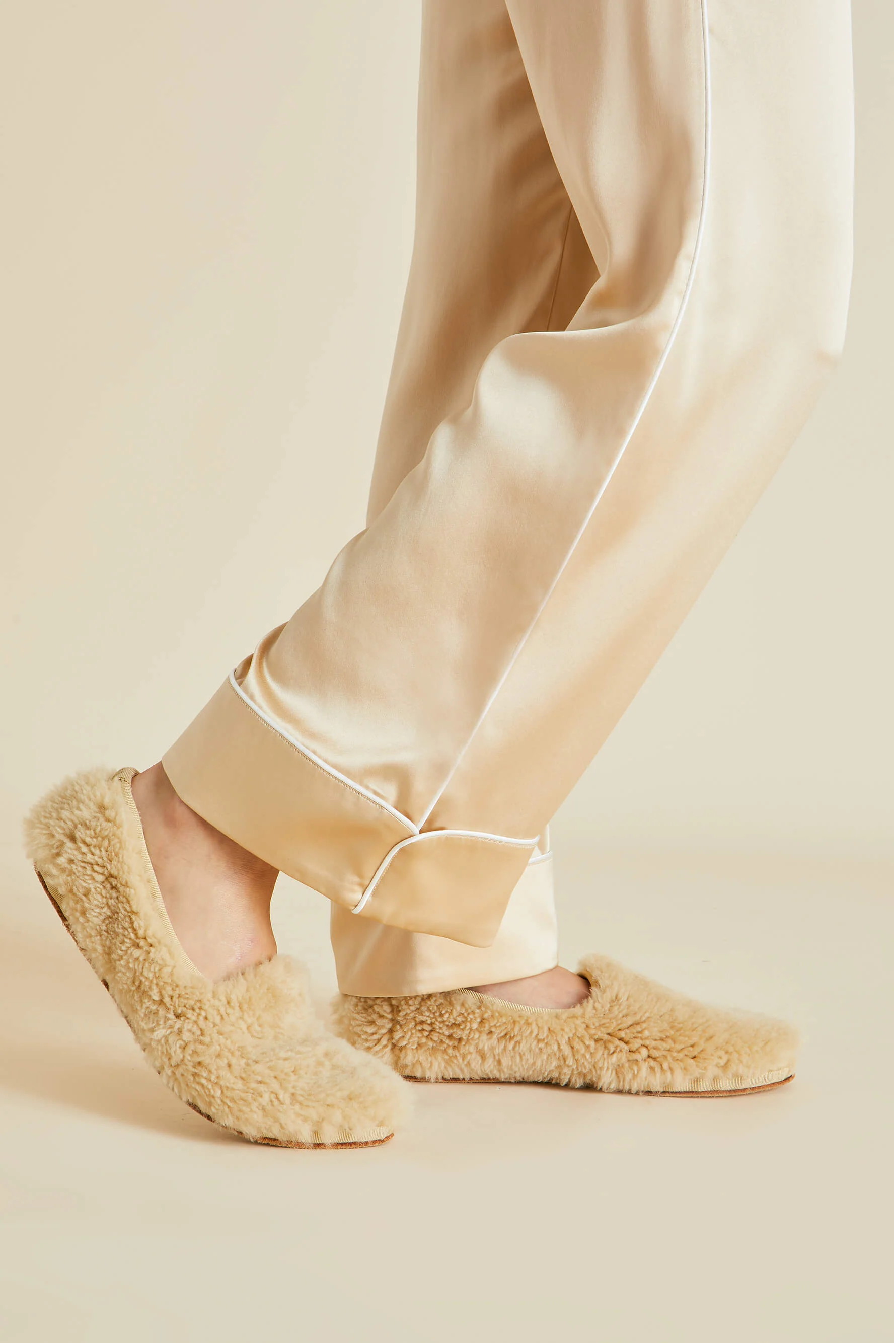 Dolly Caramel Slippers in Merino Wool - Image 5