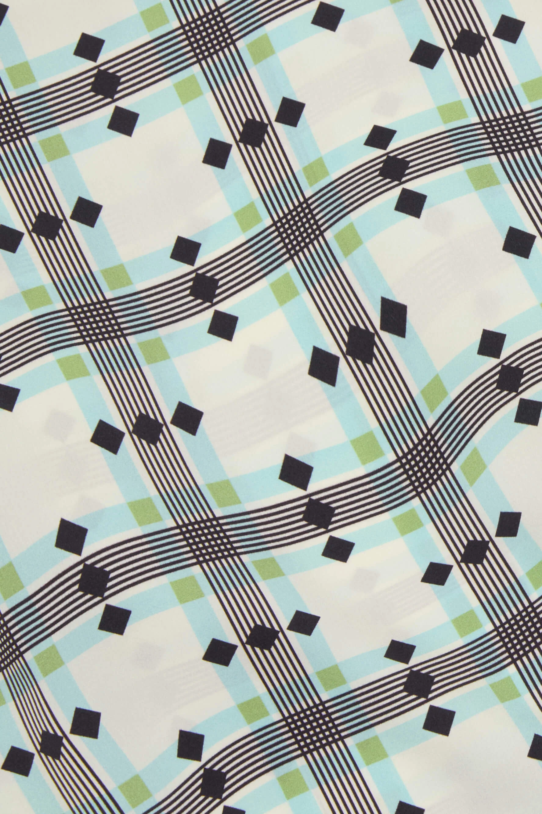 Dunaway Cini Green Geometric Scarf in Silk Twill - Image 4