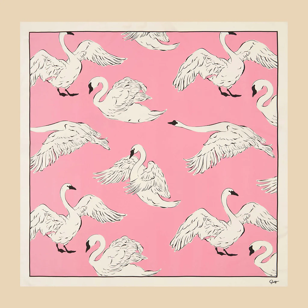 Dunaway Selene Pink Swan Scarf in Silk Twill - Image 2
