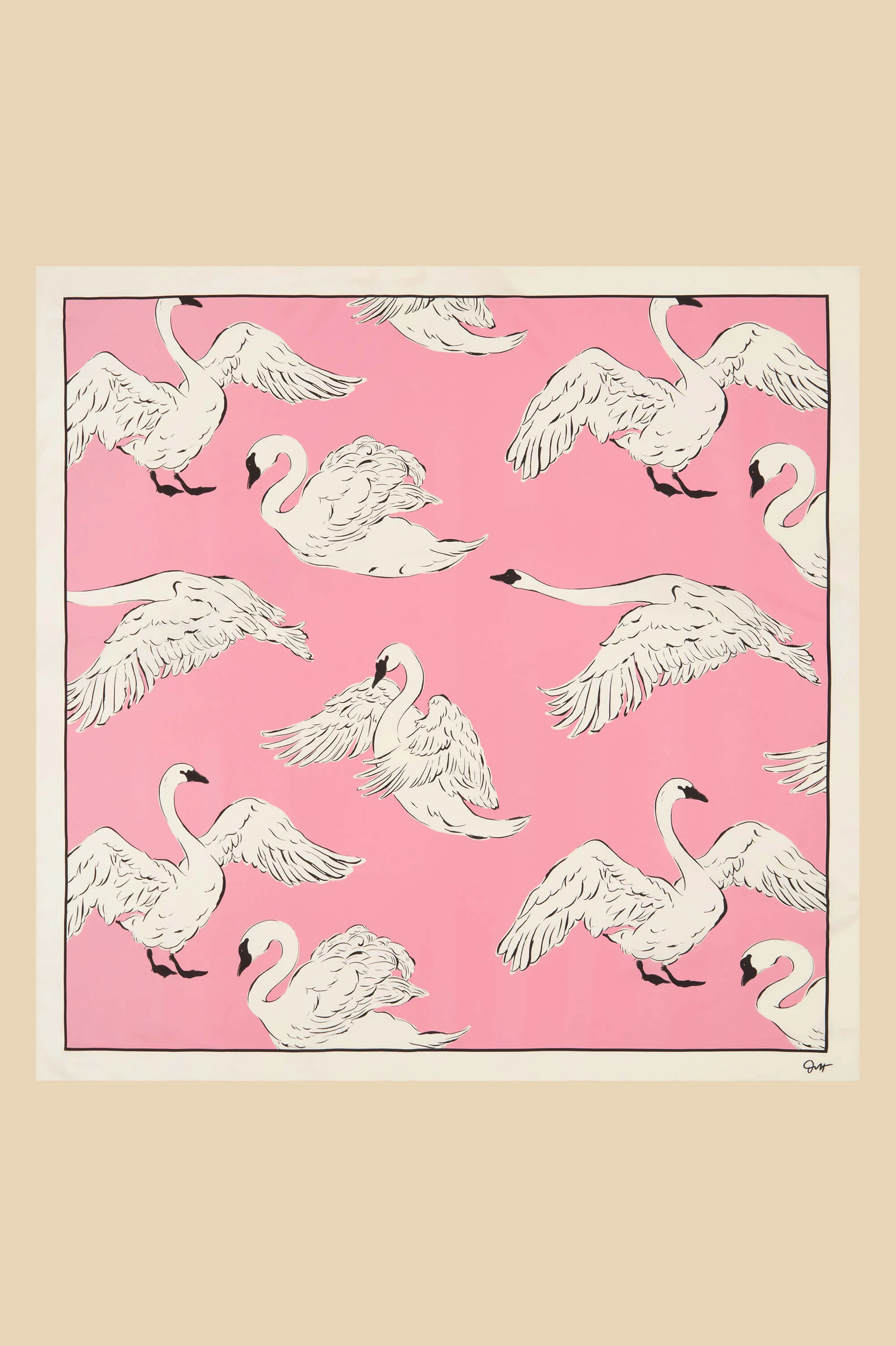 Dunaway Selene Pink Swan Scarf in Silk Twill - Image 3
