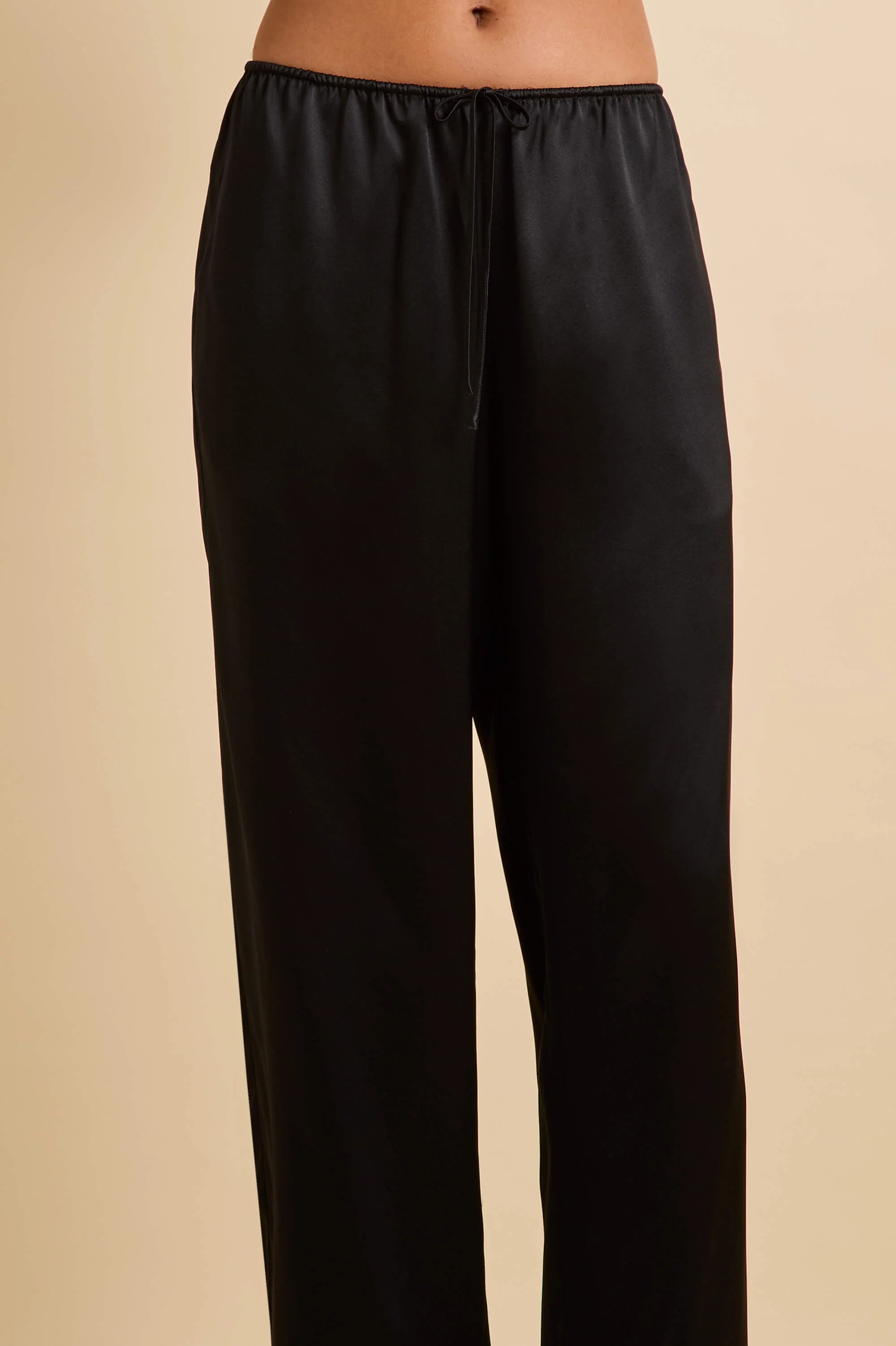 Elvira Jet Black Camisole Set in Silk Satin - Image 5