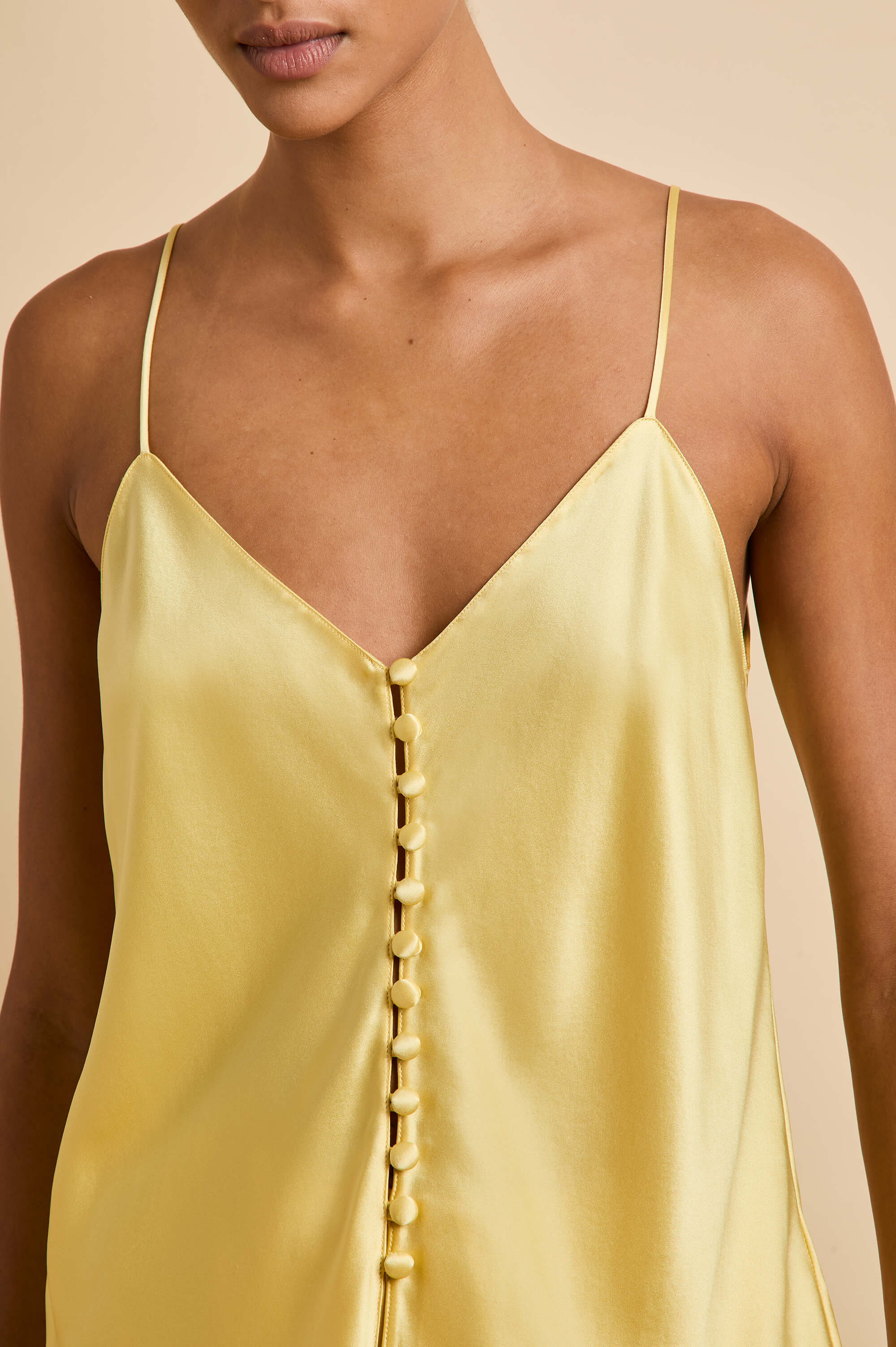 Etta Limón Yellow Camisole Set in Silk Satin - Image 3