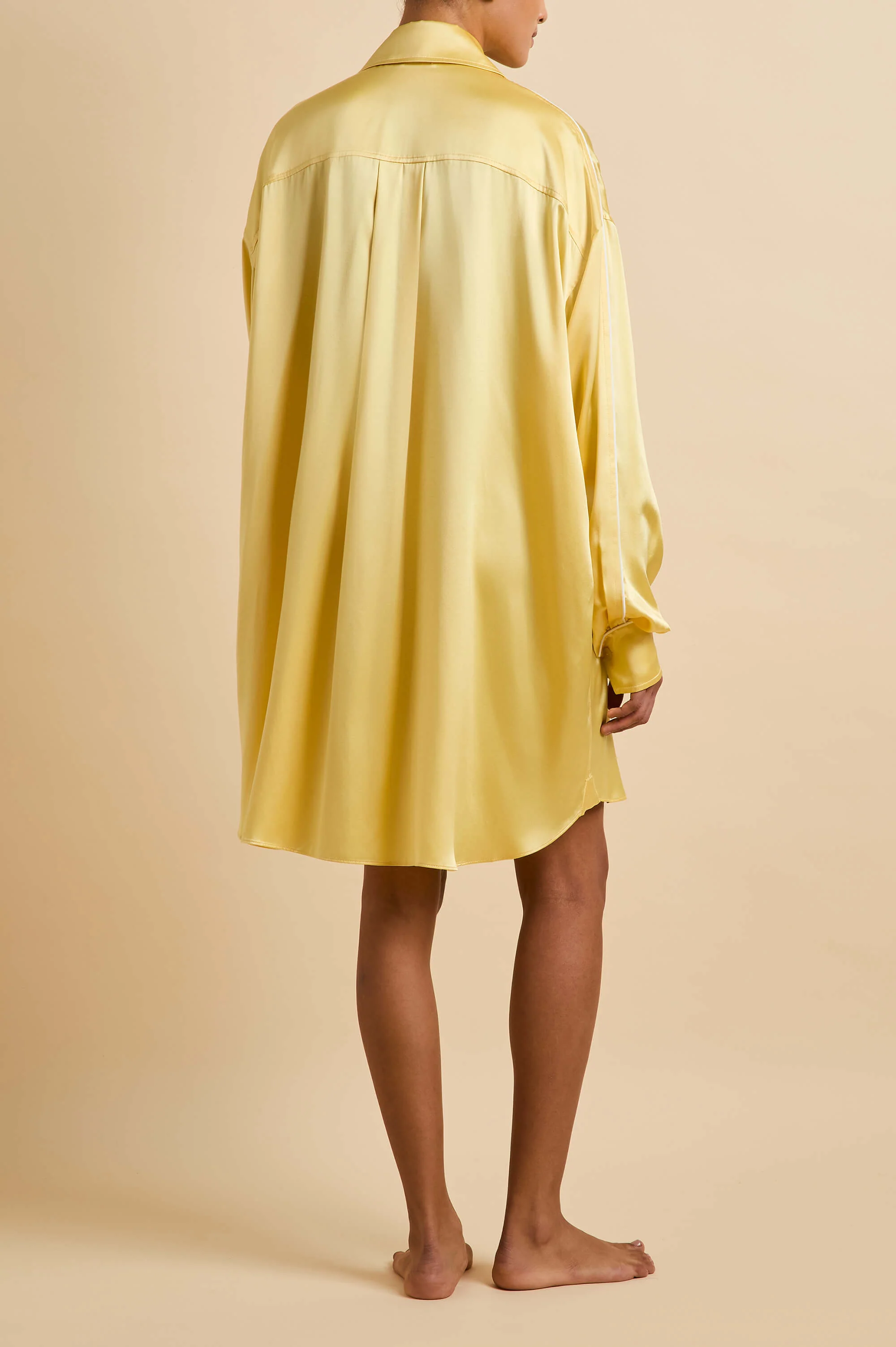 Felipa Limón Yellow Nightshirt in Silk Satin - Image 4
