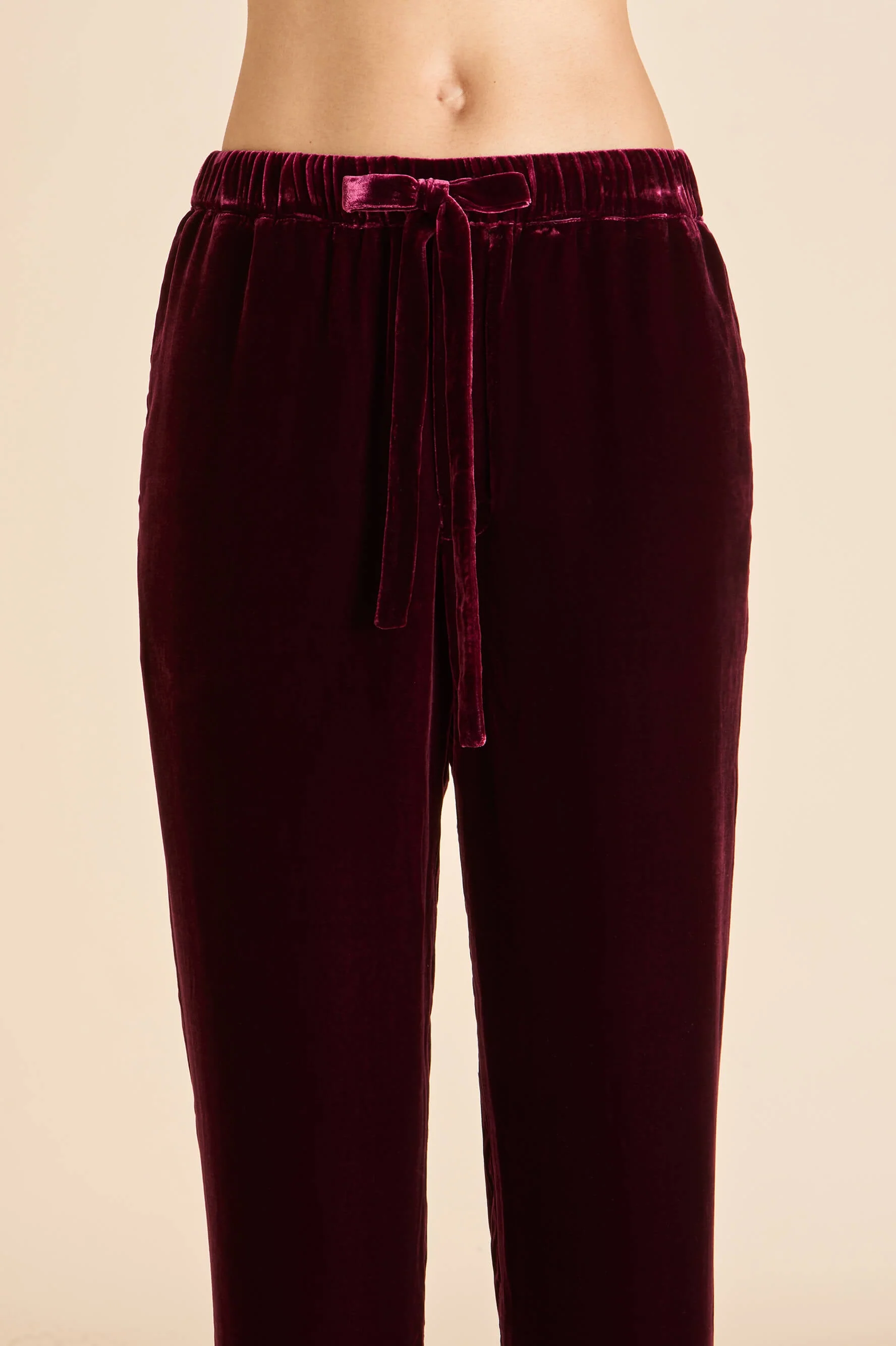 Fifi Victoria Red Crystal Fringe Pyjamas in Silk Velvet - Image 6